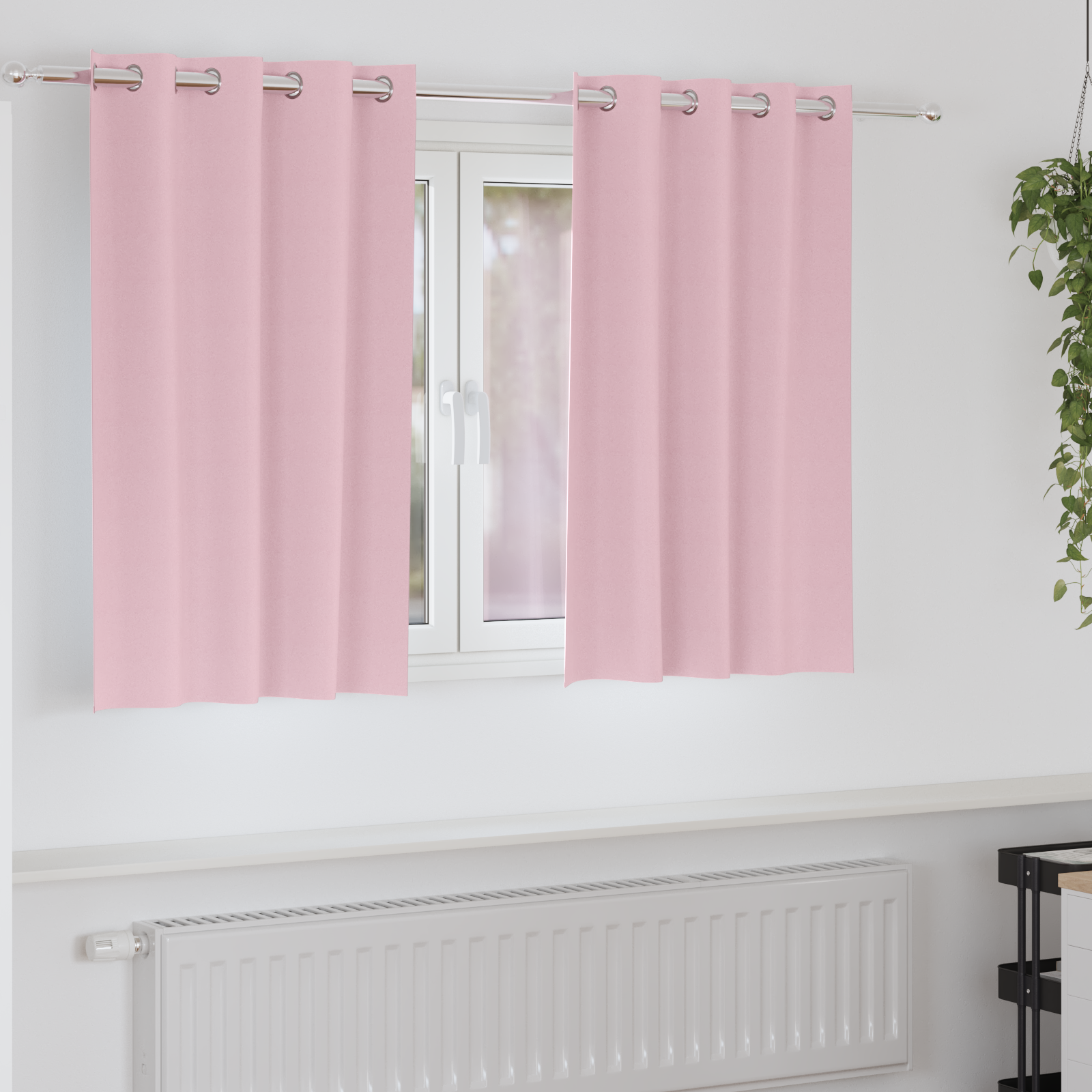 Gordijnen met gordijnen 2 pcs Babyroze 140 x 140 cm Polyester image 1