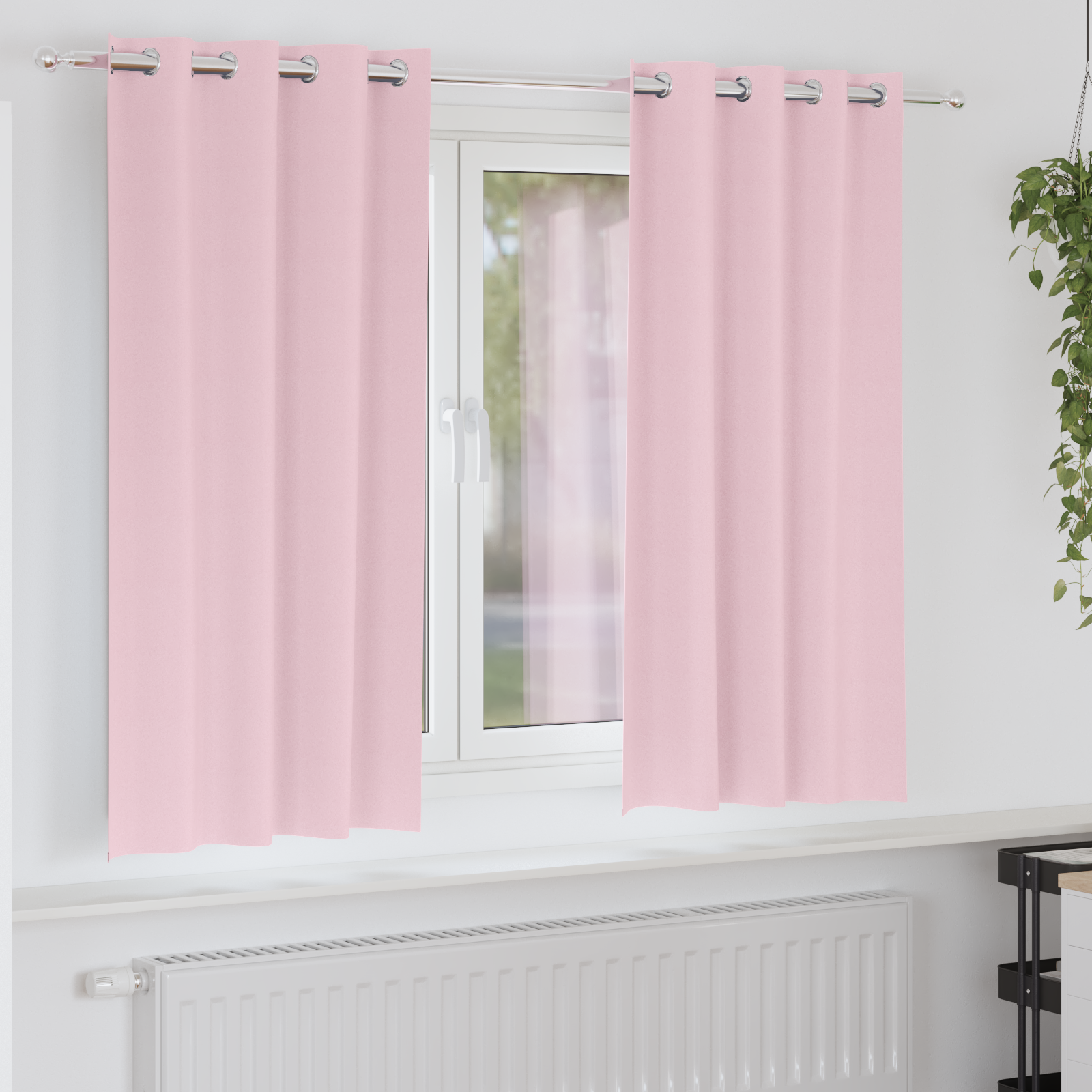 Gordijnen met gordijnen 2 pcs Babyroze 175 x 140 cm Polyester image 1