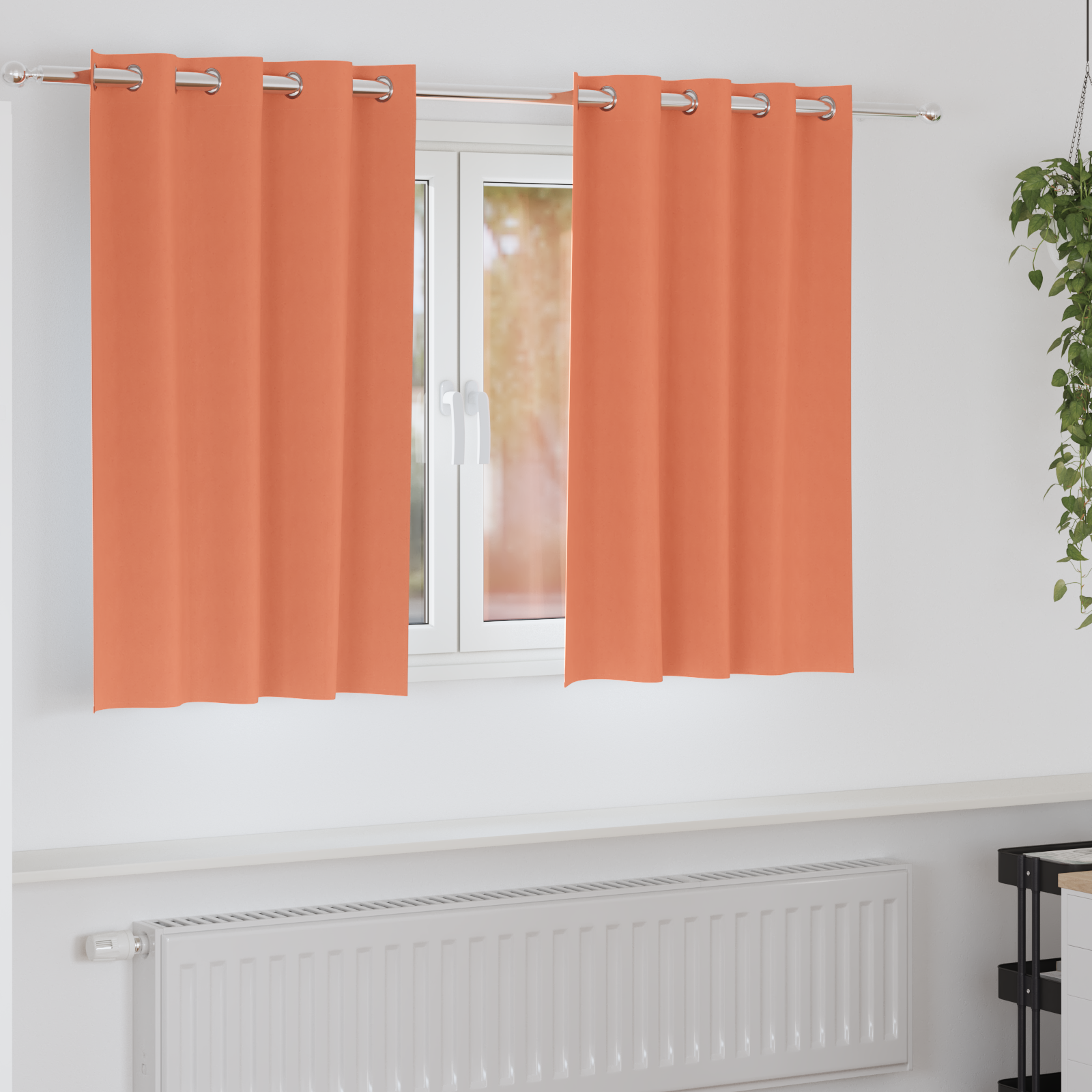 Gordijnen met gordijnen 2 pcs Terracotta 140 x 140 cm Polyester