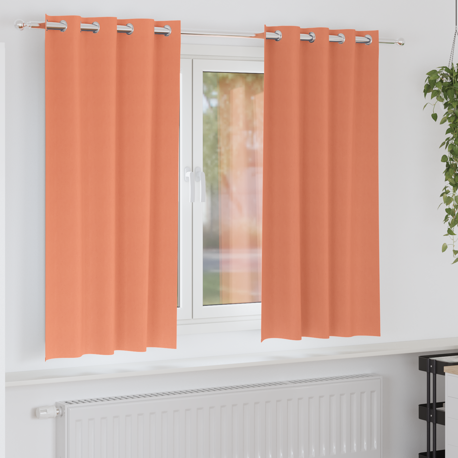 Gordijnen met gordijnen 2 pcs Terracotta 175 x 140 cm Polyester