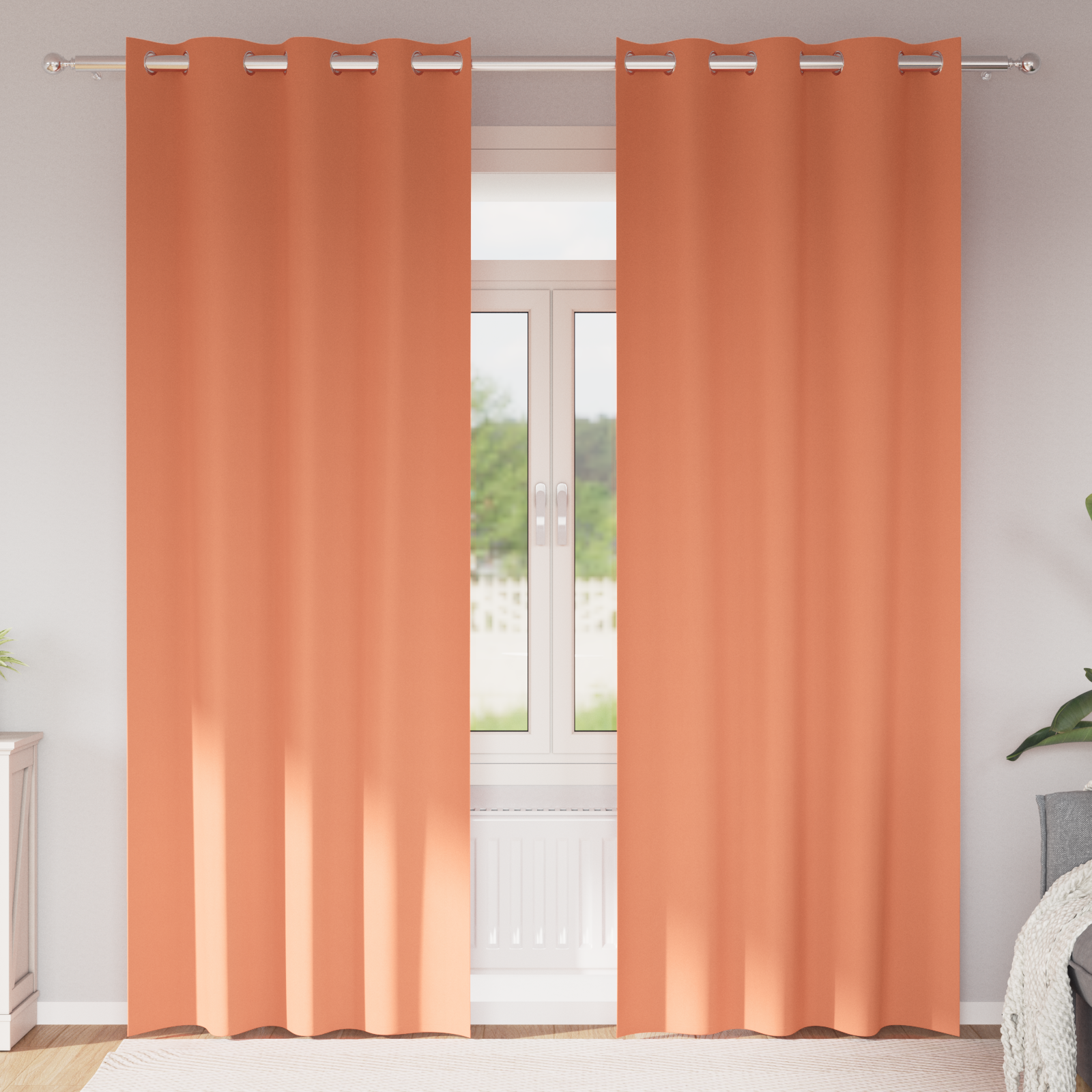 Gordijnen met gordijnen 2 pcs Terracotta 245 x 140 cm Polyester