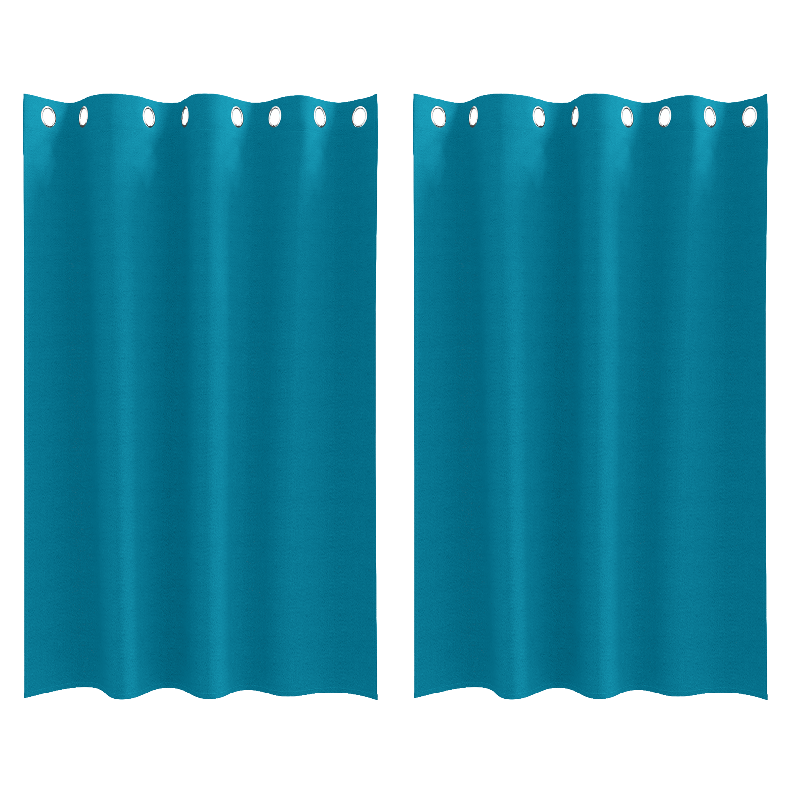 Zwart-out Gordijnen met Ringen 2 pcs Turquoise 175 x 140 cm image 2
