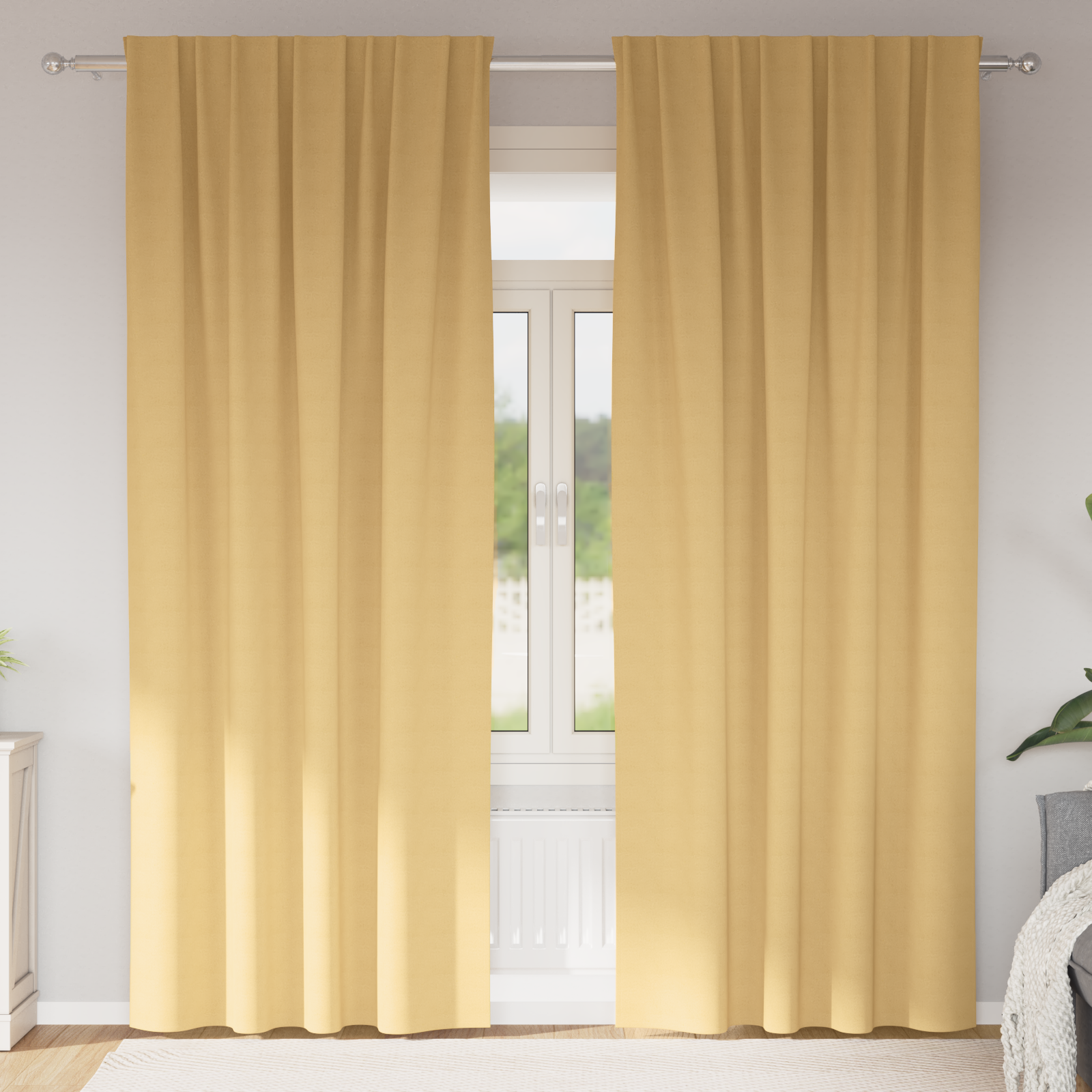 Gordijnen met gordijnen 2 pcs Beige 225 x 140 cm Polyester