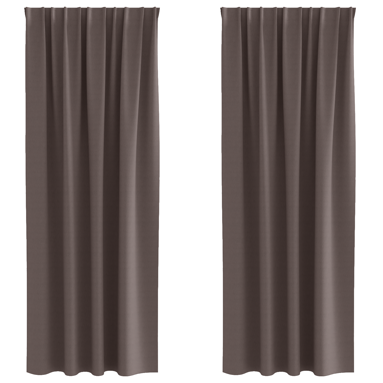 Zwart-out Gordijnen met Ringen 2 pcs Donkerbruin 225 x 140 cm