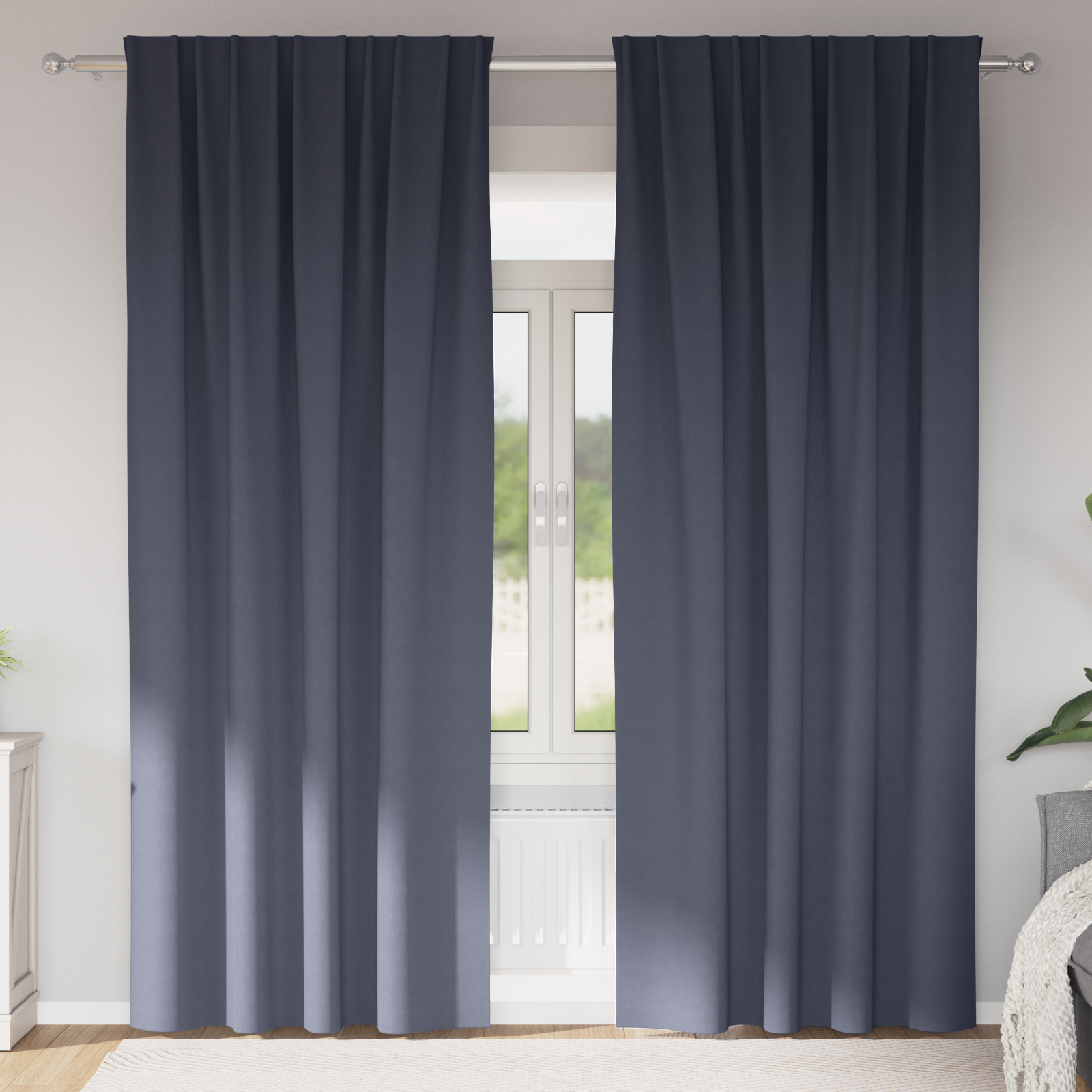 Verduisterende gordijnen 2 pcs Antraciet 245 x 140 cm Polyester
