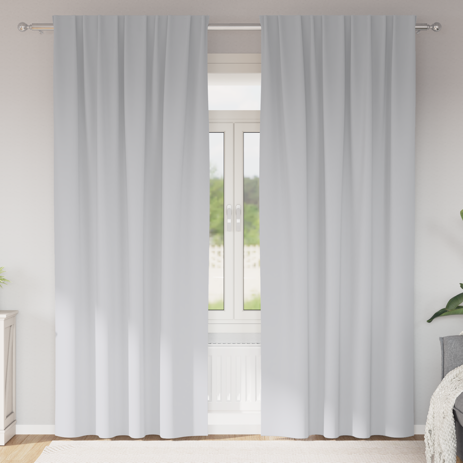 Gordijnen met gordijnen 2 pcs Bleekgrijs 225 x 140 cm Polyester
