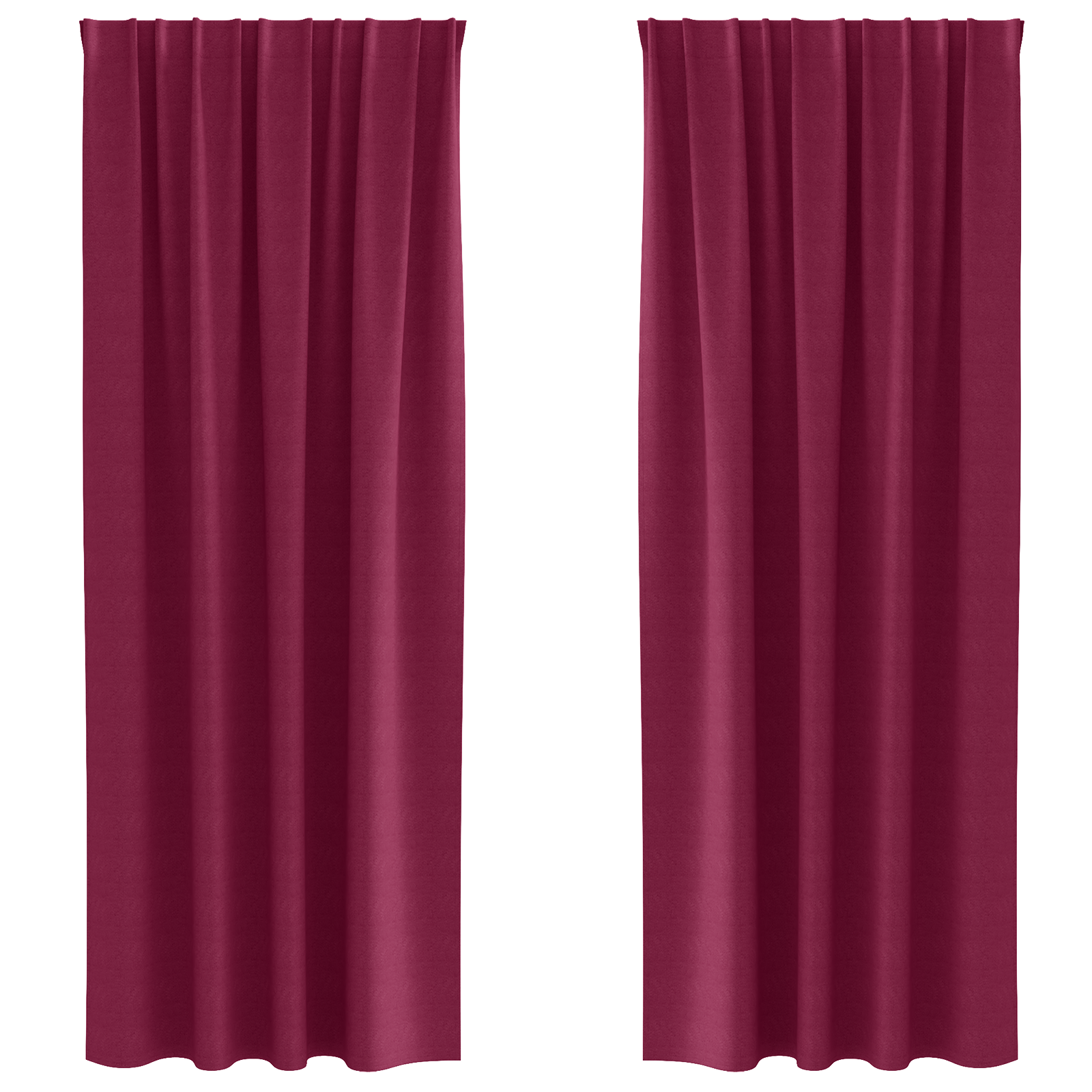 Zwart-out Gordijnen met Ringen 2 pcs Wijnrood 225 x 140 cm
