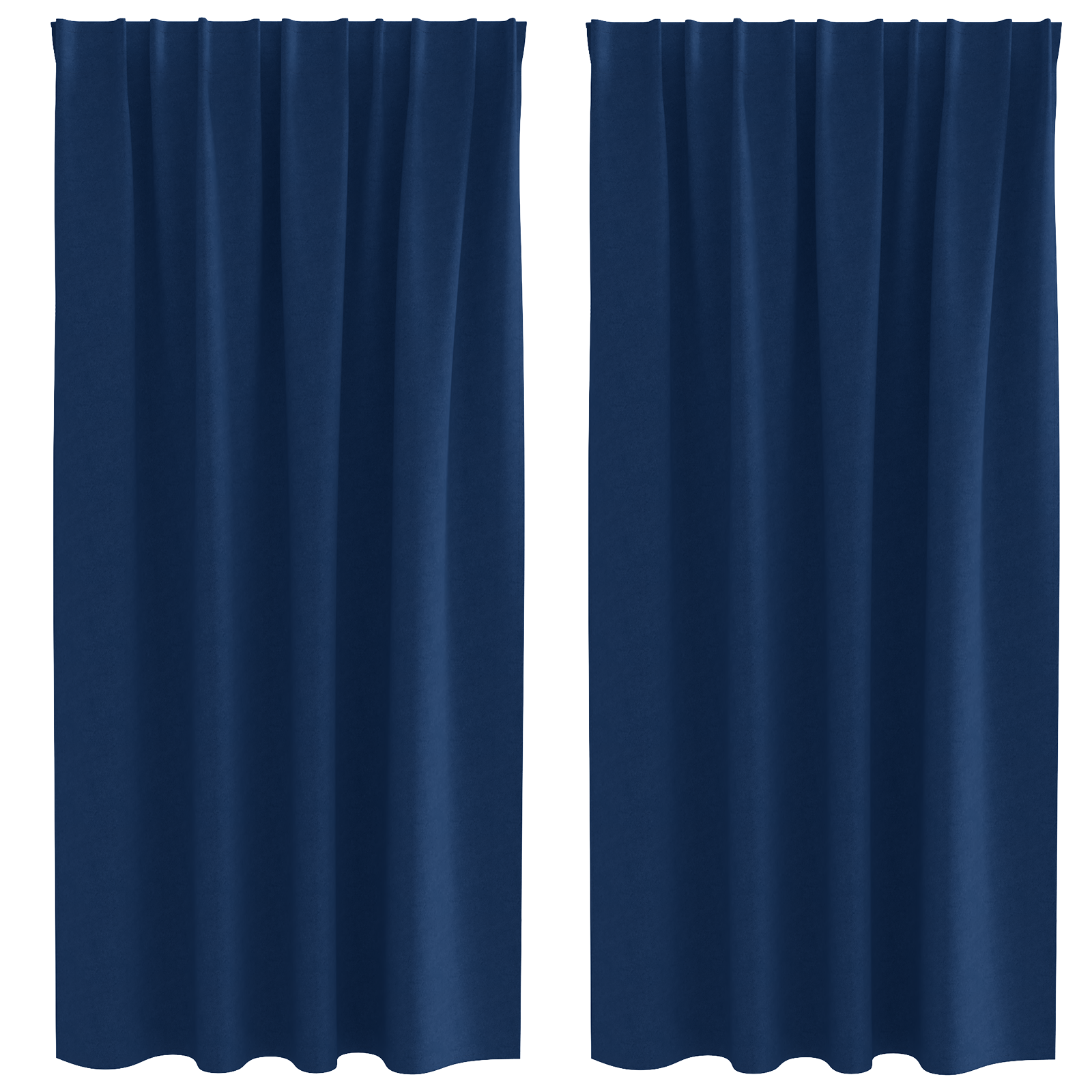 Gordijnen met gordijnen 2 pcs Donkerblauw Polyester image 2