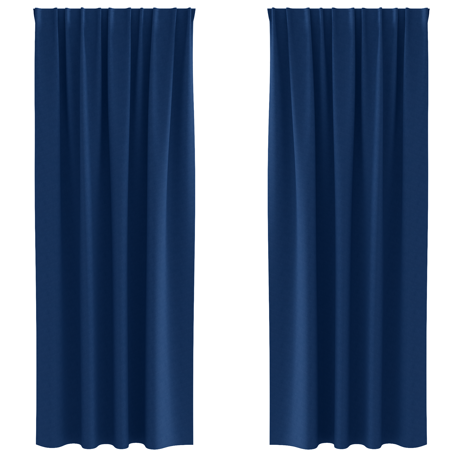 Zwart-out Gordijnen met Ringen 2 pcs Donkerblauw 225 x 140 cm