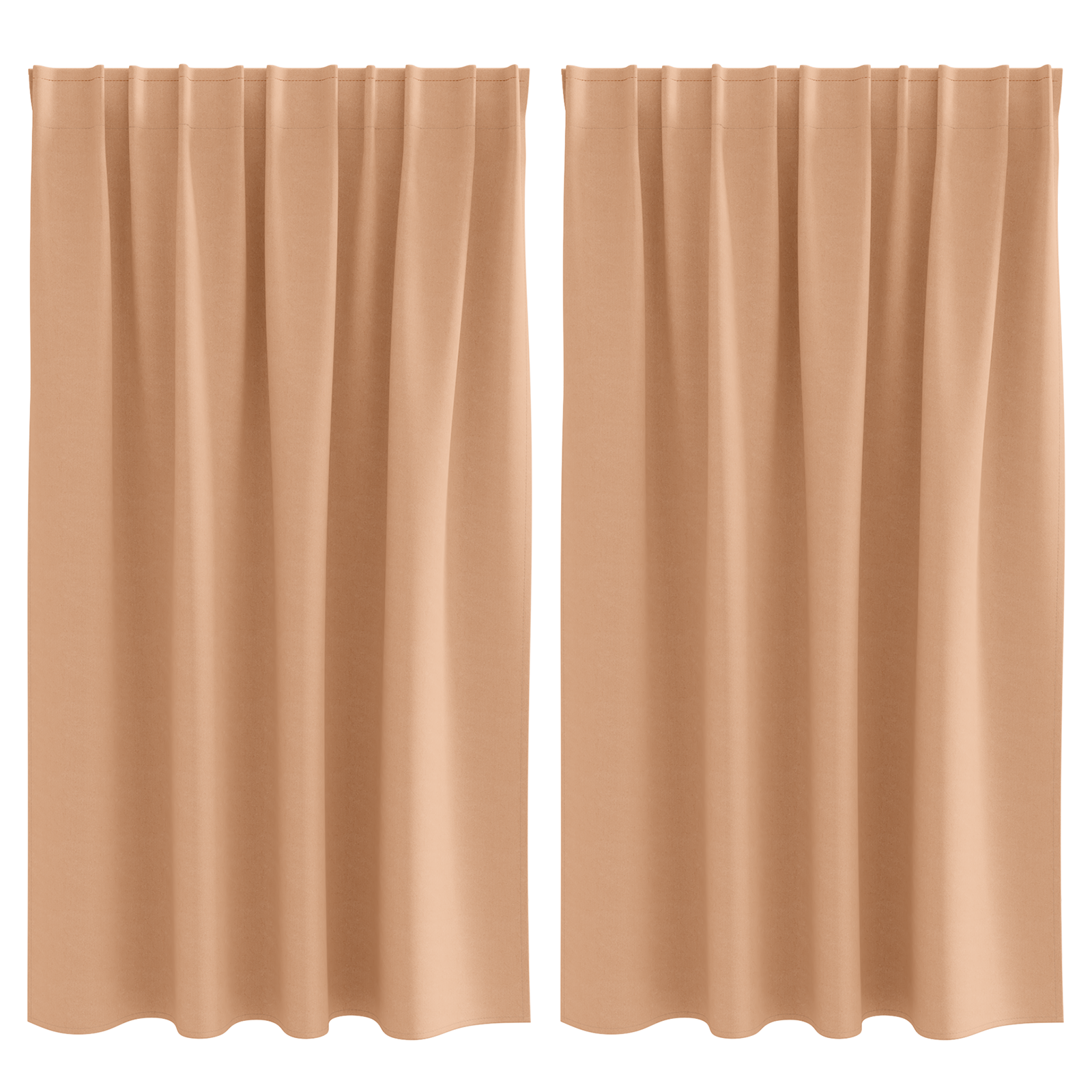 Zwart-out Gordijnen met Ringen 2 pcs Licht Bruin 140 x 140 cm image 2
