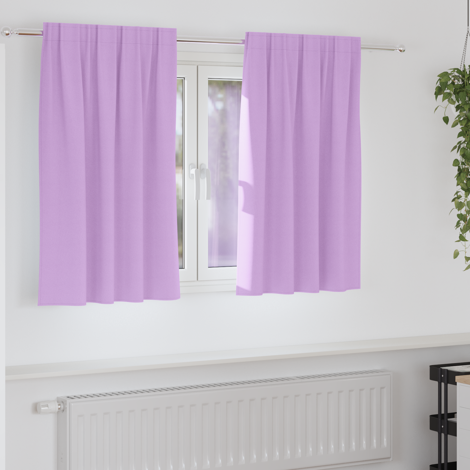 Gordijnen met gordijnen 2 pcs Paars 140 x 140 cm Polyester