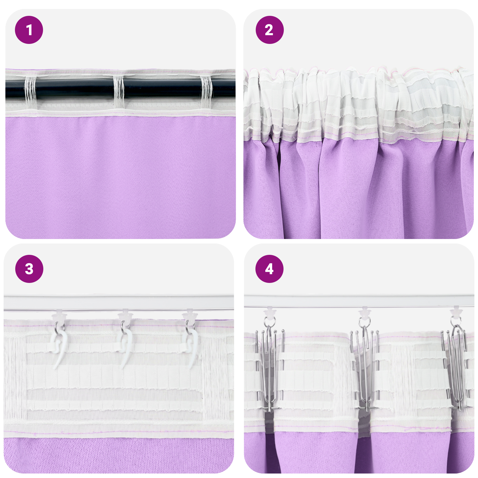 Zwart-out Gordijnen met Ringen 2 pcs Paars 260 x 140 cm