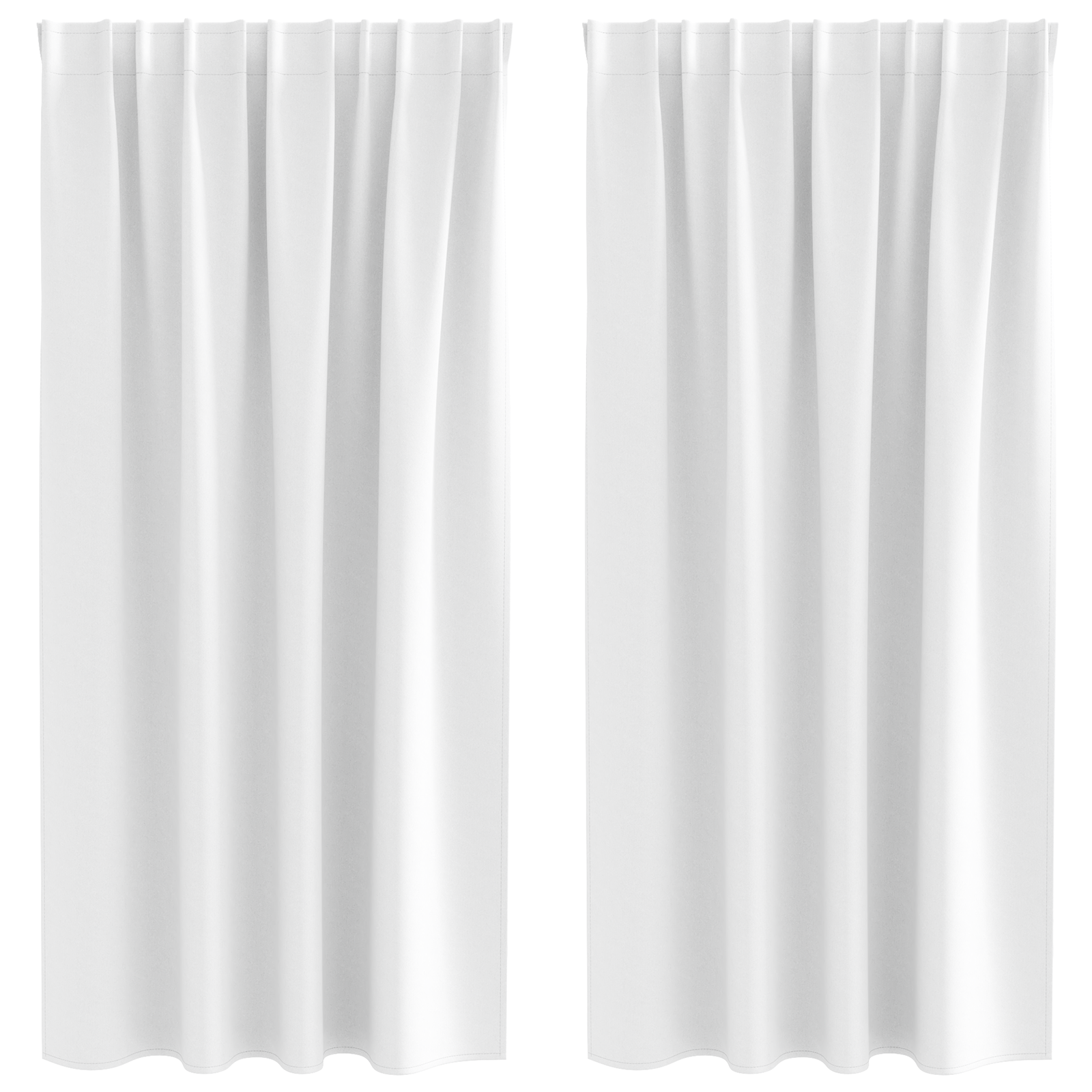 Zwart-out Gordijnen met Ringen 2 pcs Helder wit 175 x 140 cm image 2