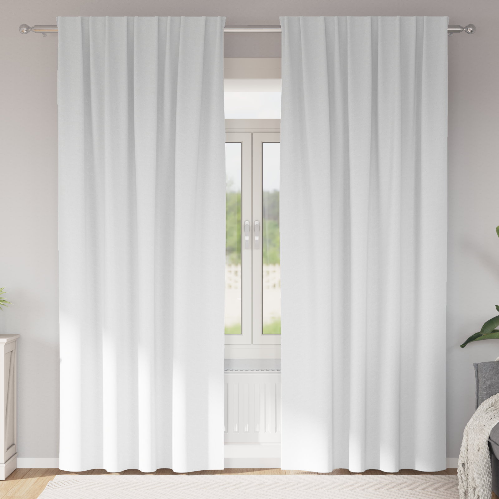 Verduisterende gordijnen 2 pcs Zuiverwit 245 x 140 cm Polyester