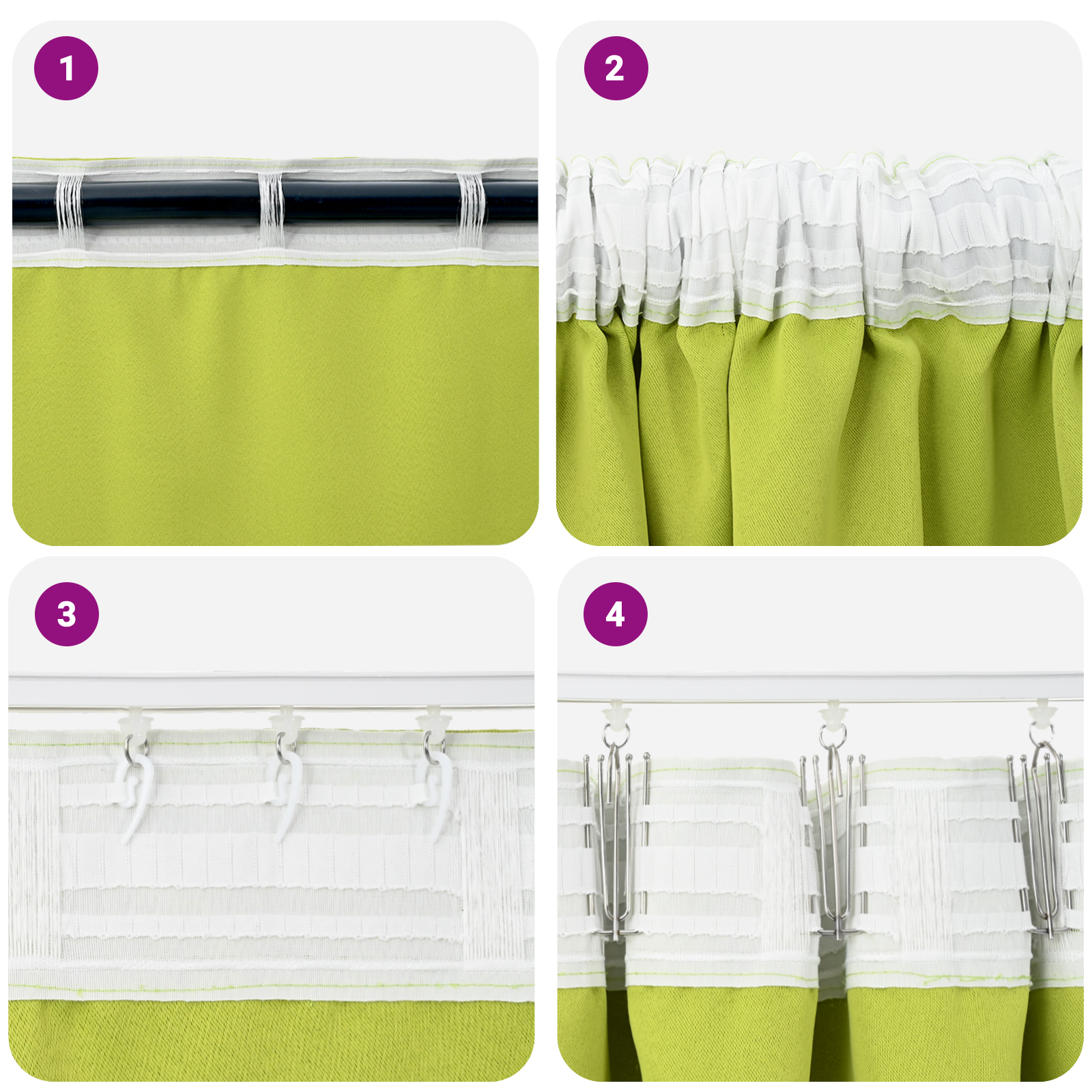 Zwart-out Gordijnen met Ringen 2 pcs Groen 225 x 140 cm