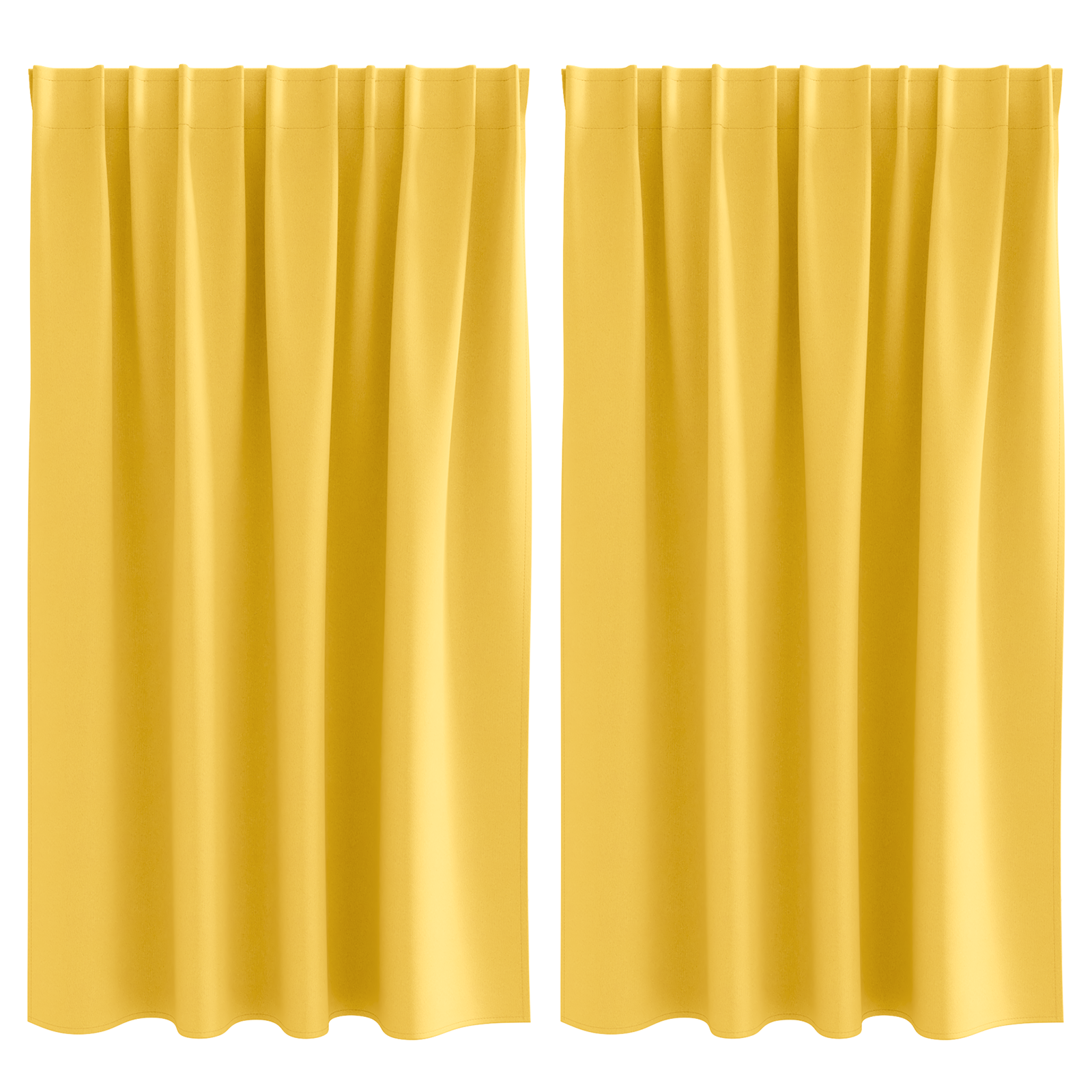 Zwart-out Gordijnen met Ringen 2 pcs Mosterdgeel 140 x 140 cm