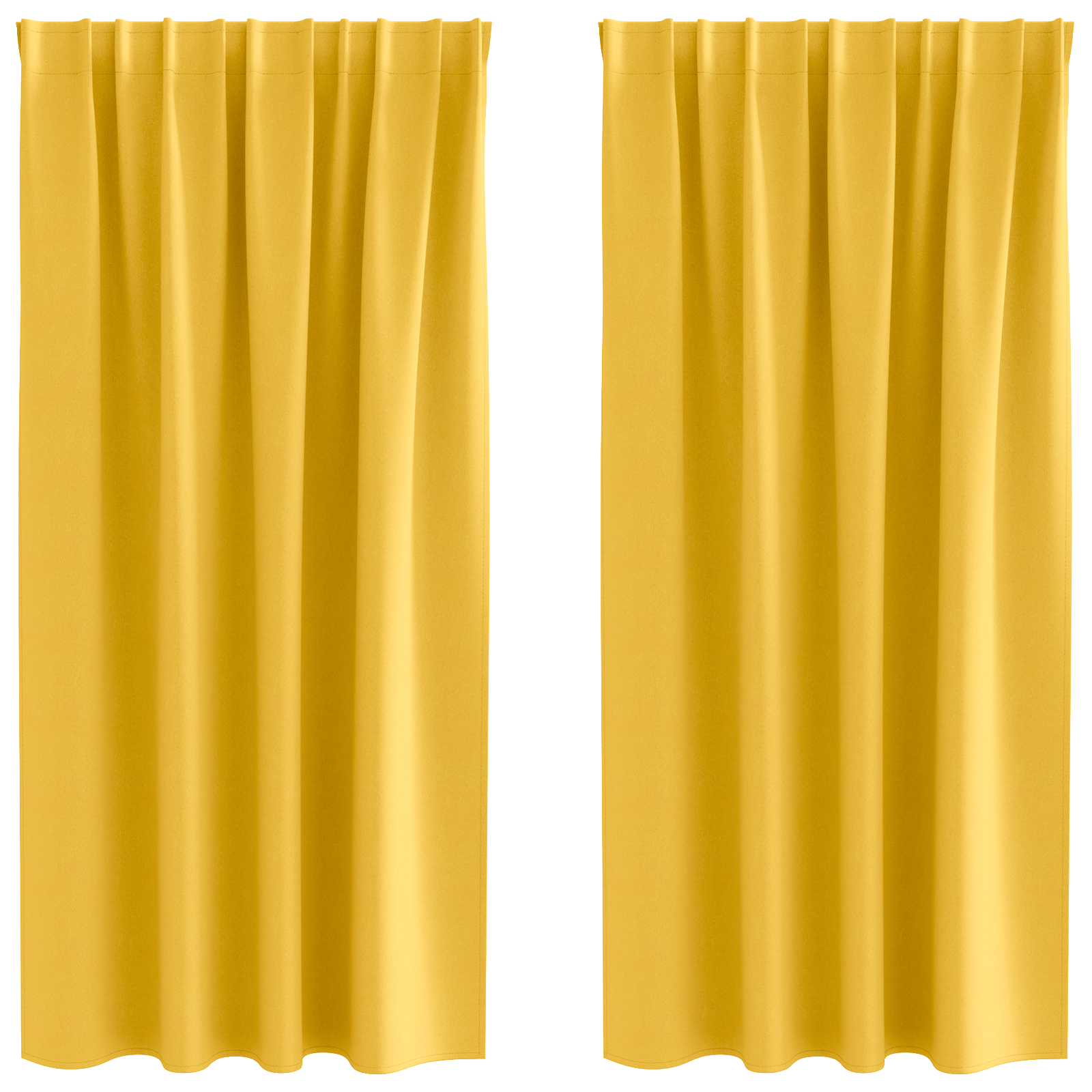 Zwart-out Gordijnen met Ringen 2 pcs Mosterdgeel 175 x 140 cm