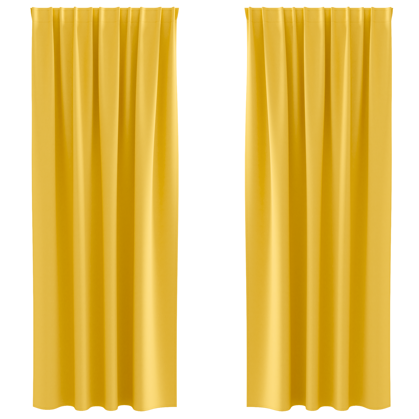 Gordijnen 2 pcs Mosterdgeel 245 x 140 cm Polyester image 2