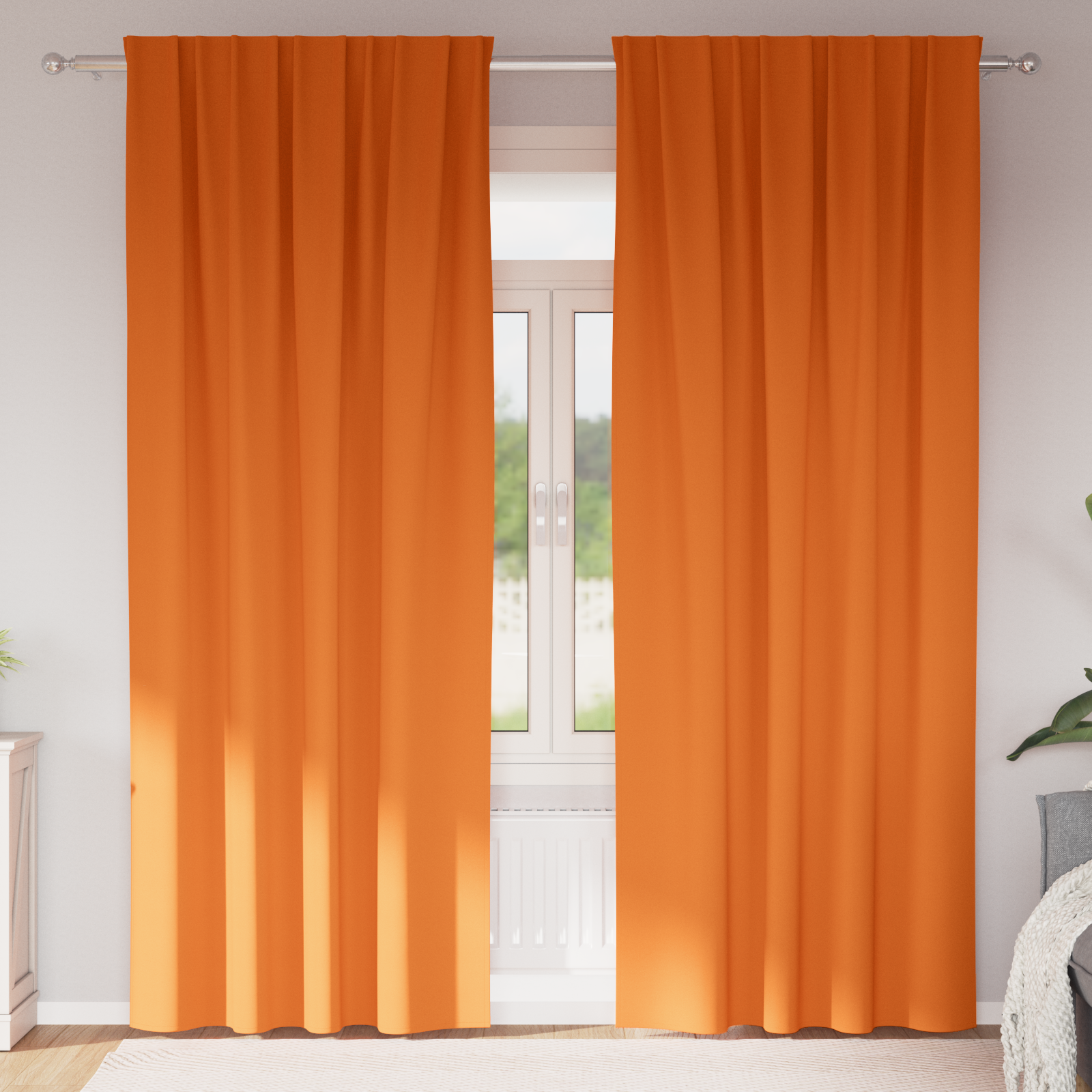 Gordijnen met gordijnen 2 pcs Feloranje 245 x 140 cm Polyester