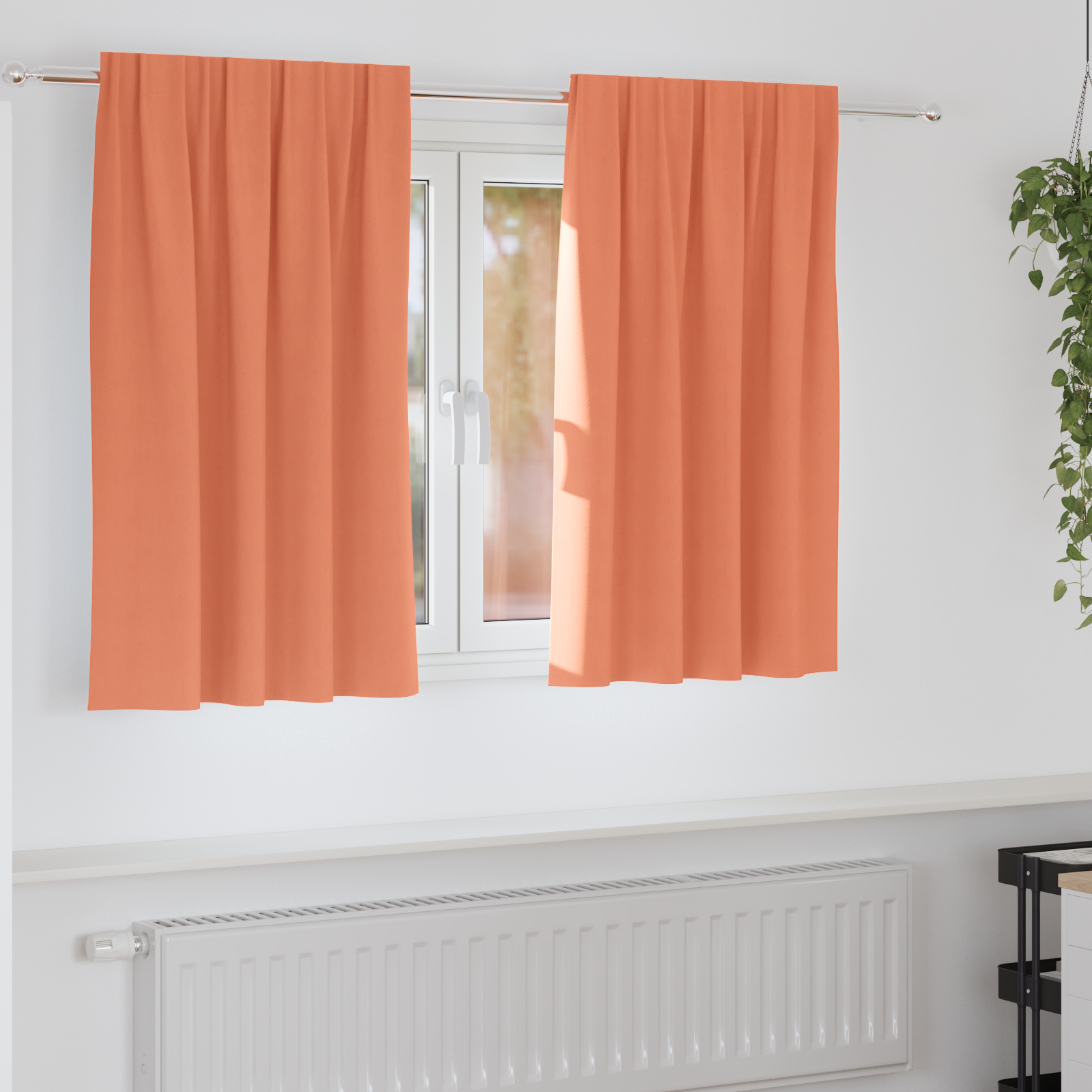 Zwart-out Gordijnen met Ringen 2 pcs Terracotta 140 x 140 cm image 1
