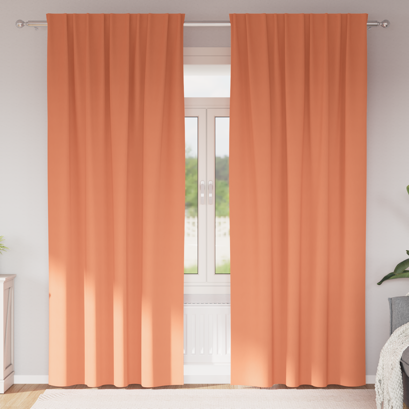 Gordijnen met gordijnen 2 pcs Terracotta 225 x 140 cm Polyester