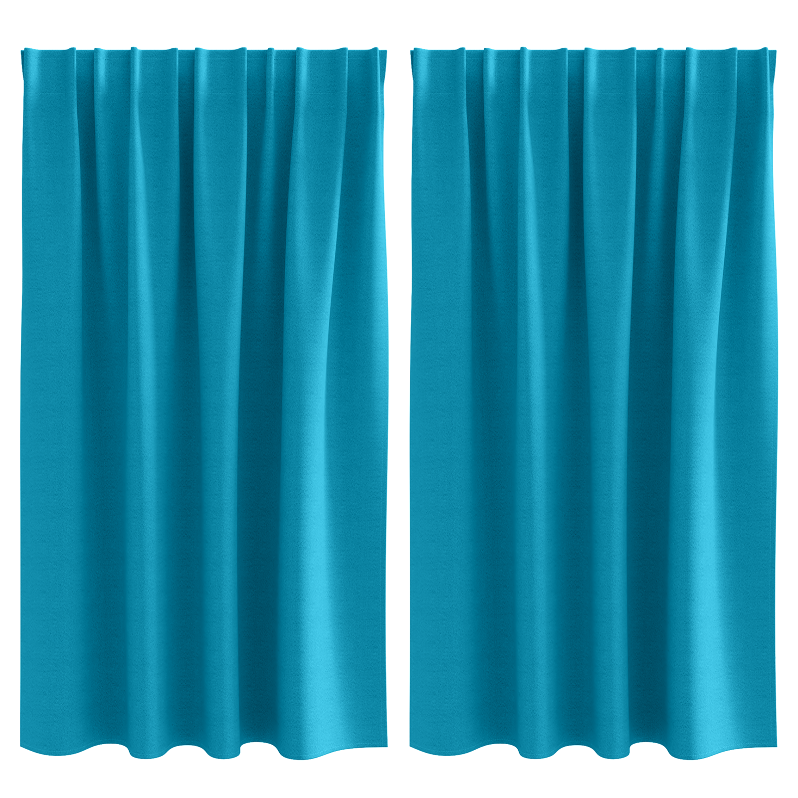 Zwart-out Gordijnen met Ringen 2 pcs Turquoise 140 x 140 cm image 2