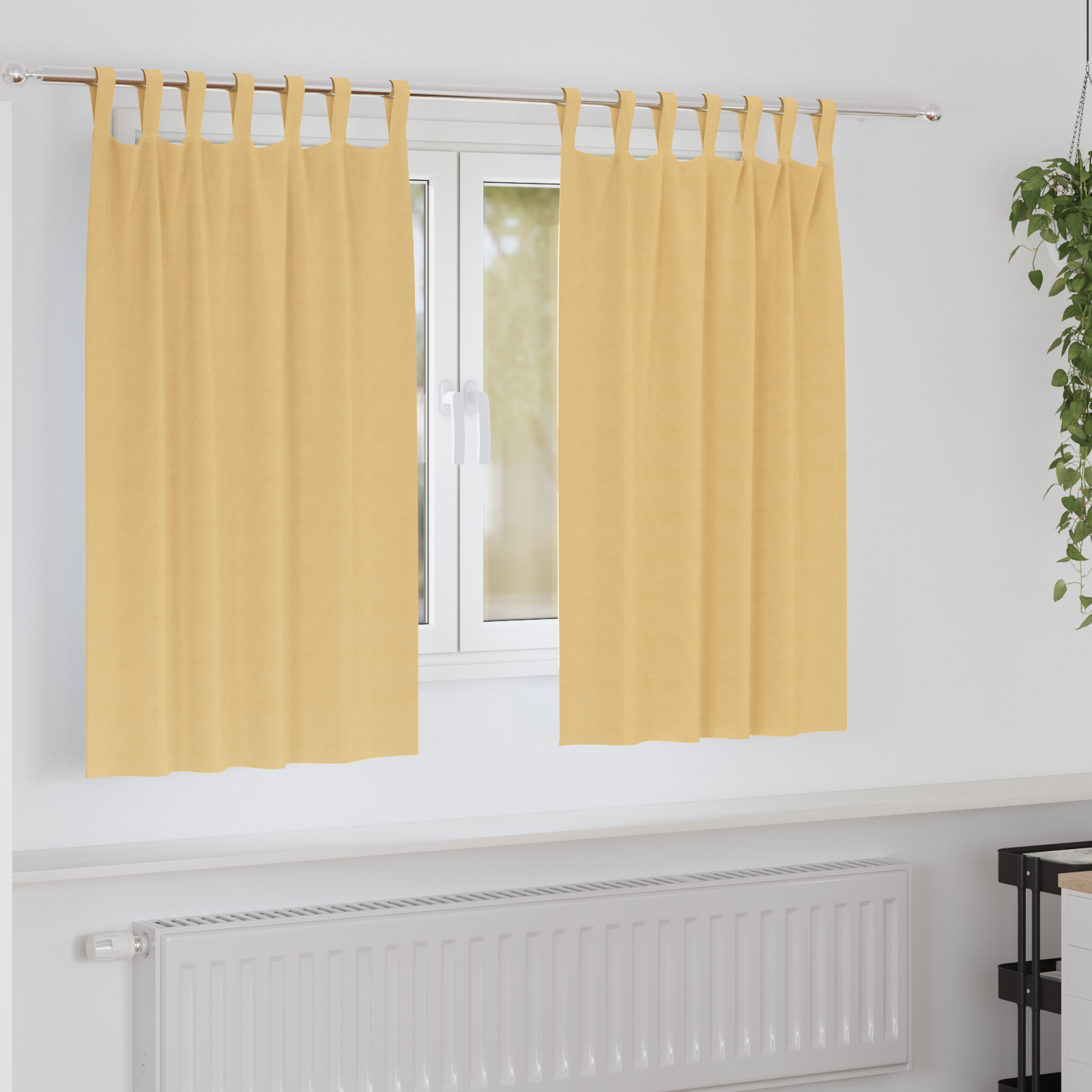 Verduisterende gordijnen 2 pcs Beige 140 x 140 cm Polyester