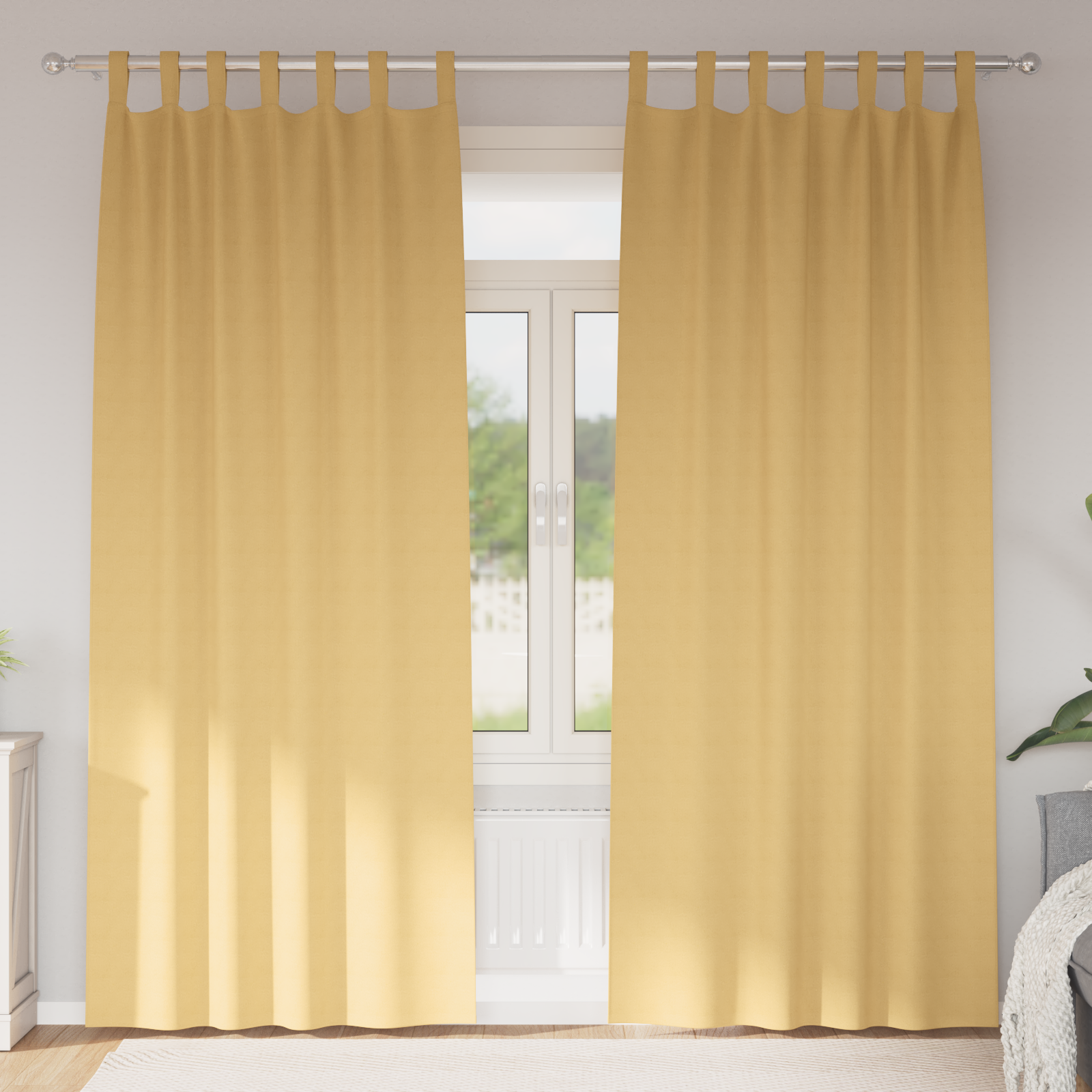 Gordijnen met gordijnen 2 pcs Beige 260 x 140 cm Polyester
