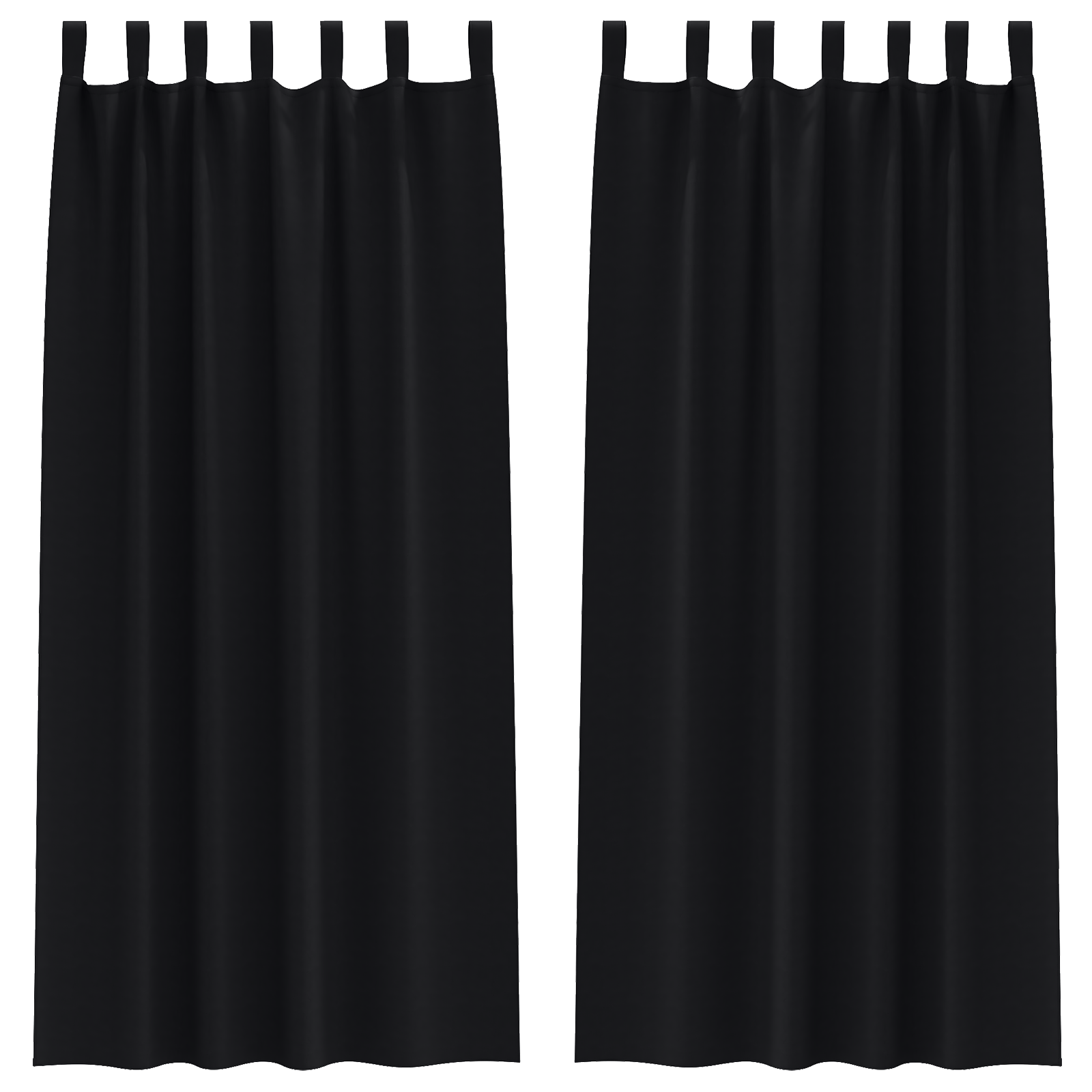 Gordijnen met gordijnen 2 pcs Zwart 245 x 140 cm Polyester image 2