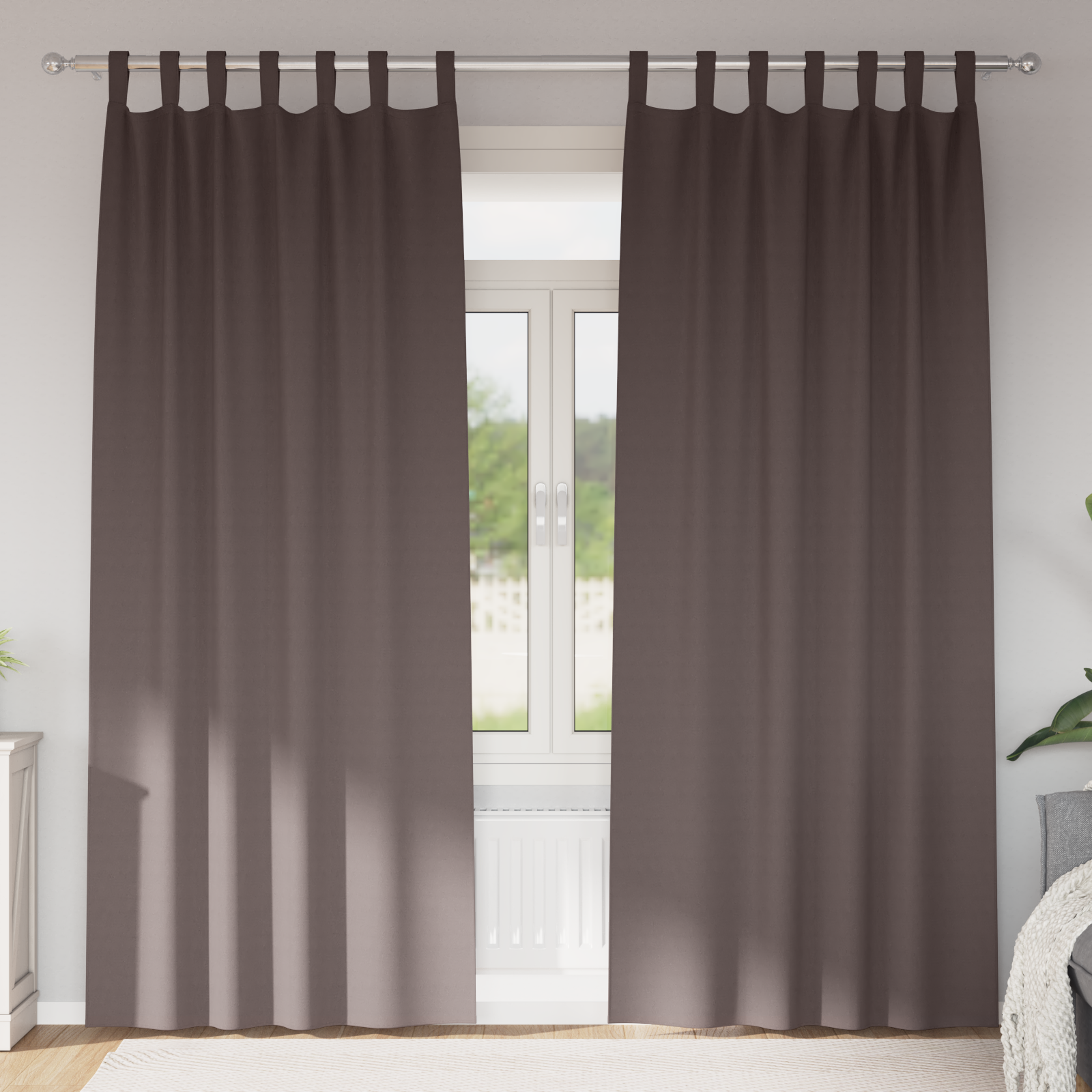 Verduisterende gordijnen 2 pcs Donkerbruin 225 x 140 cm