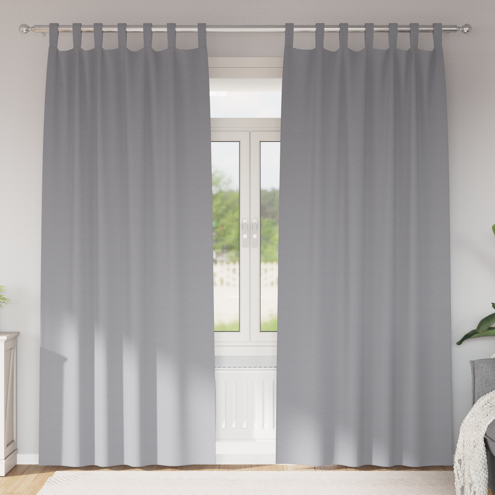 Gordijnen met gordijnen 2 pcs Lichtgrijs 245 x 140 cm Polyester