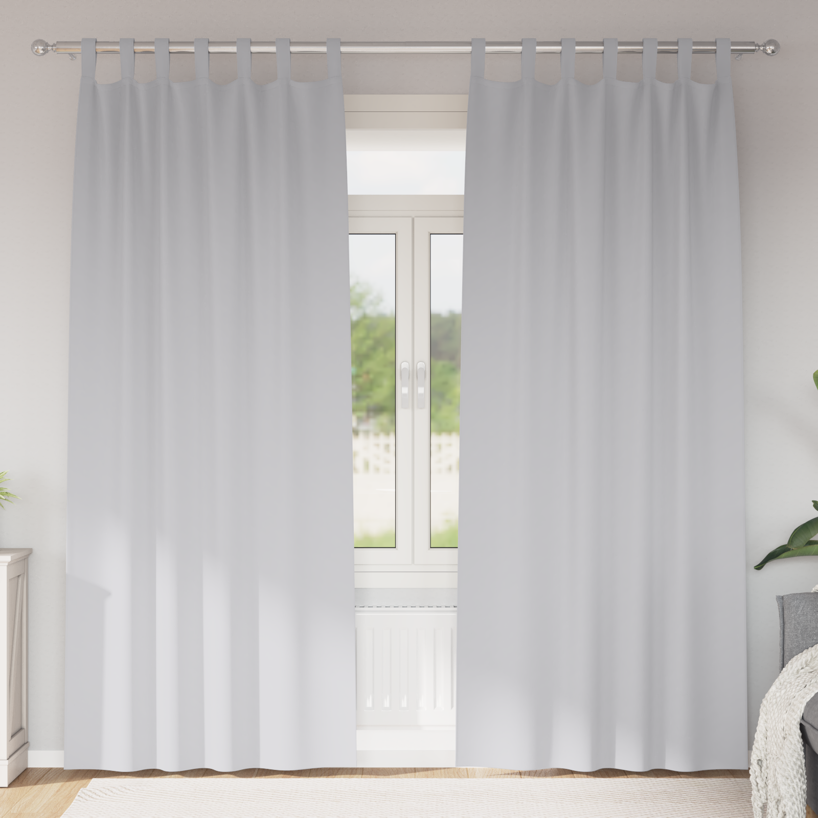 Gordijnen met gordijnen 2 pcs Bleekgrijs 260 x 140 cm Polyester
