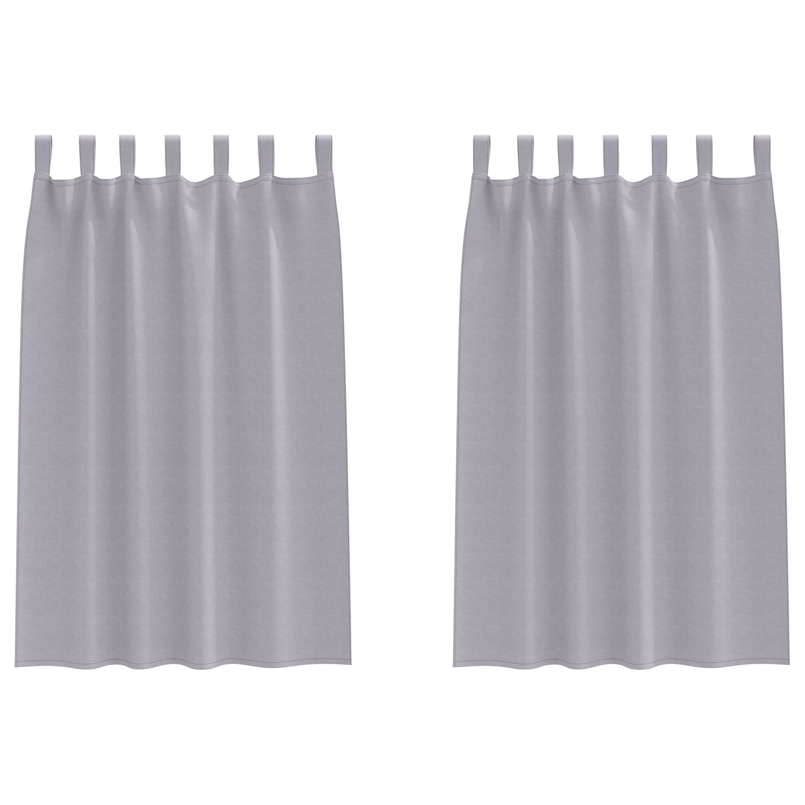 Zwart-out Gordijnen met Ringen 2 pcs Metaalgrijs 175 x 140 cm
