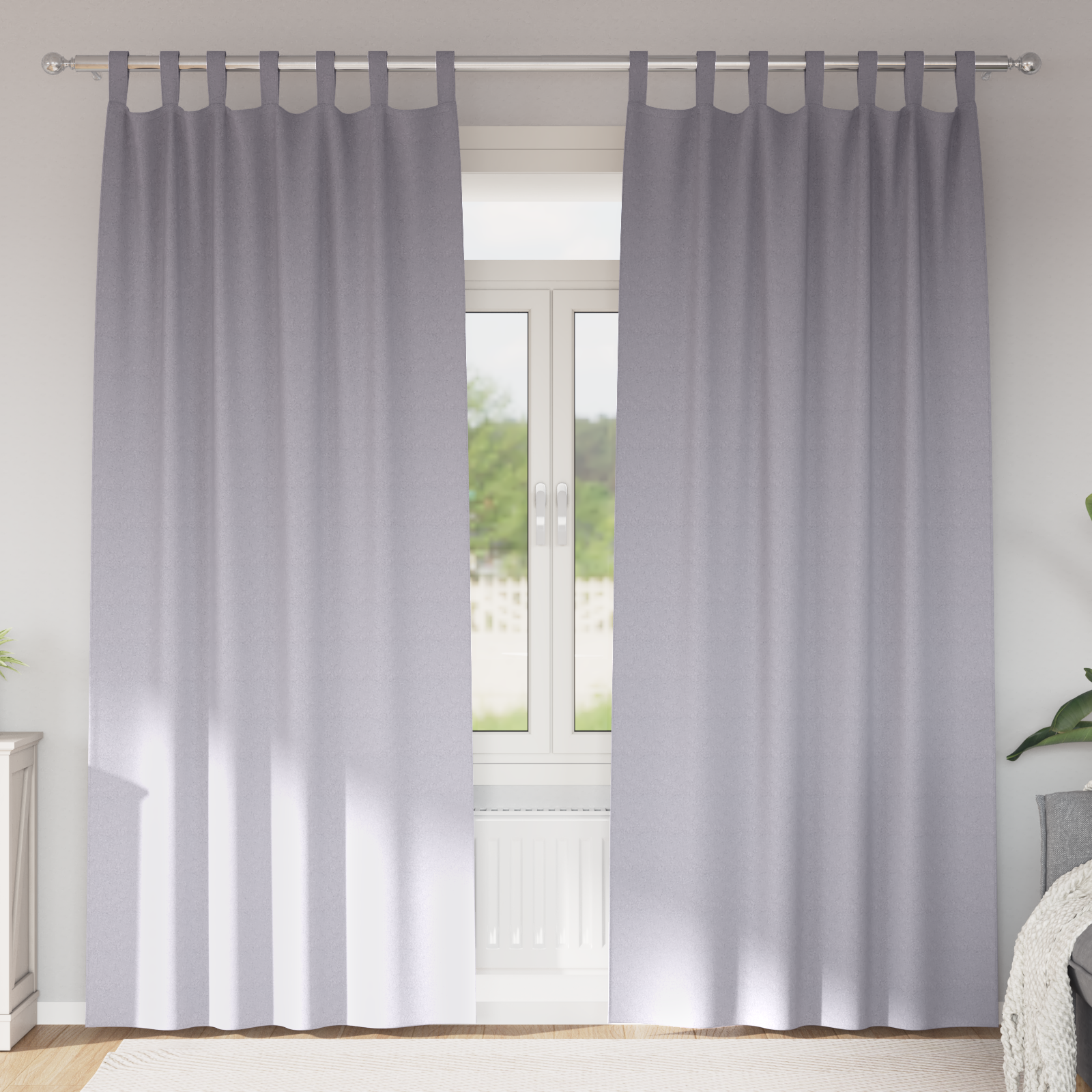 Gordijnen 2 pcs Metaalgrijs 245 x 140 cm Polyester