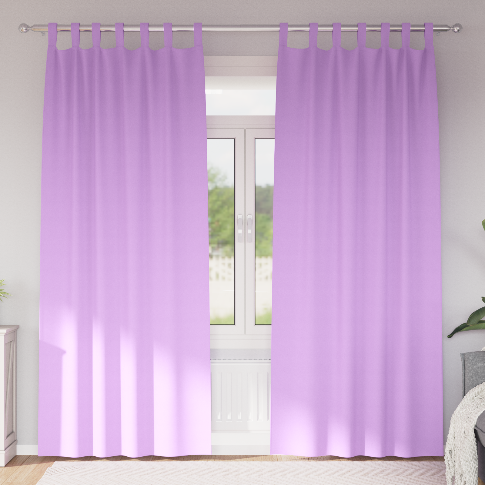 Gordijnen met gordijnen 2 pcs Paars 260 x 140 cm Polyester
