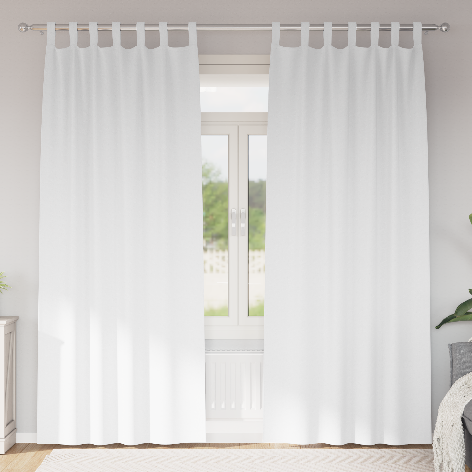 Verduisterende gordijnen 2 pcs Zuiverwit 245 x 140 cm Polyester