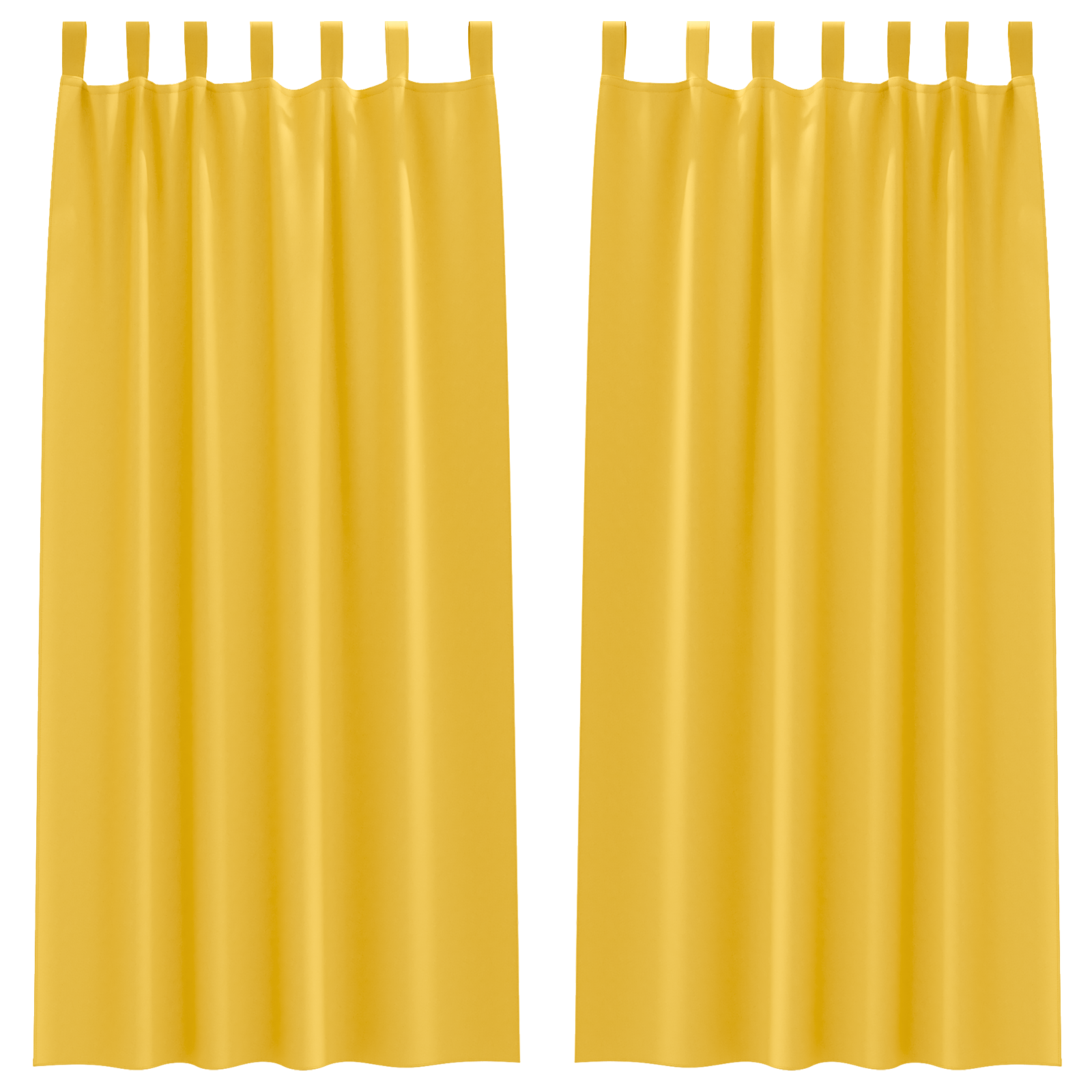 Zwart-out Gordijnen met Ringen 2 pcs Mosterdgeel 260 x 140 cm
