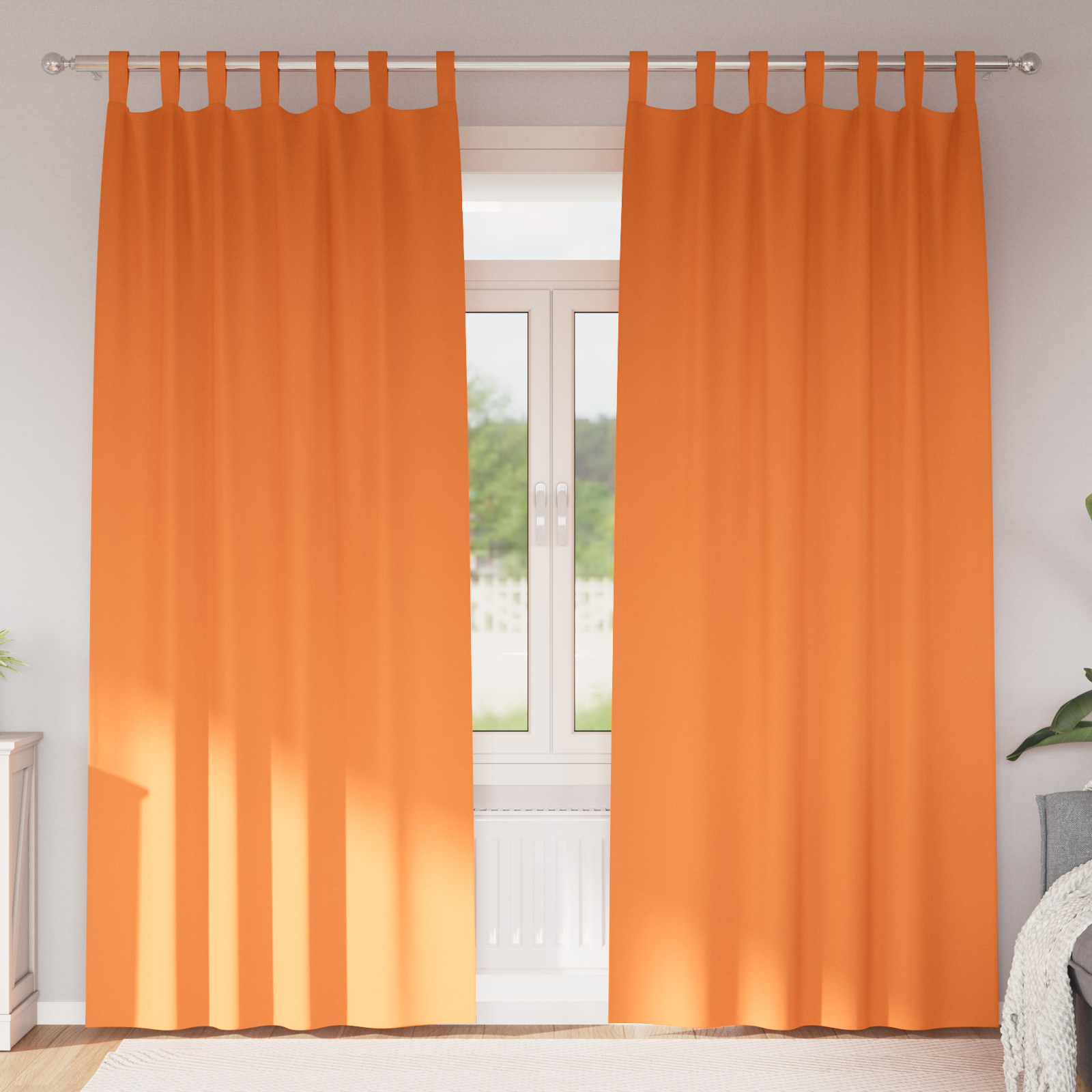 Gordijnen met gordijnen 2 pcs Feloranje 245 x 140 cm Polyester
