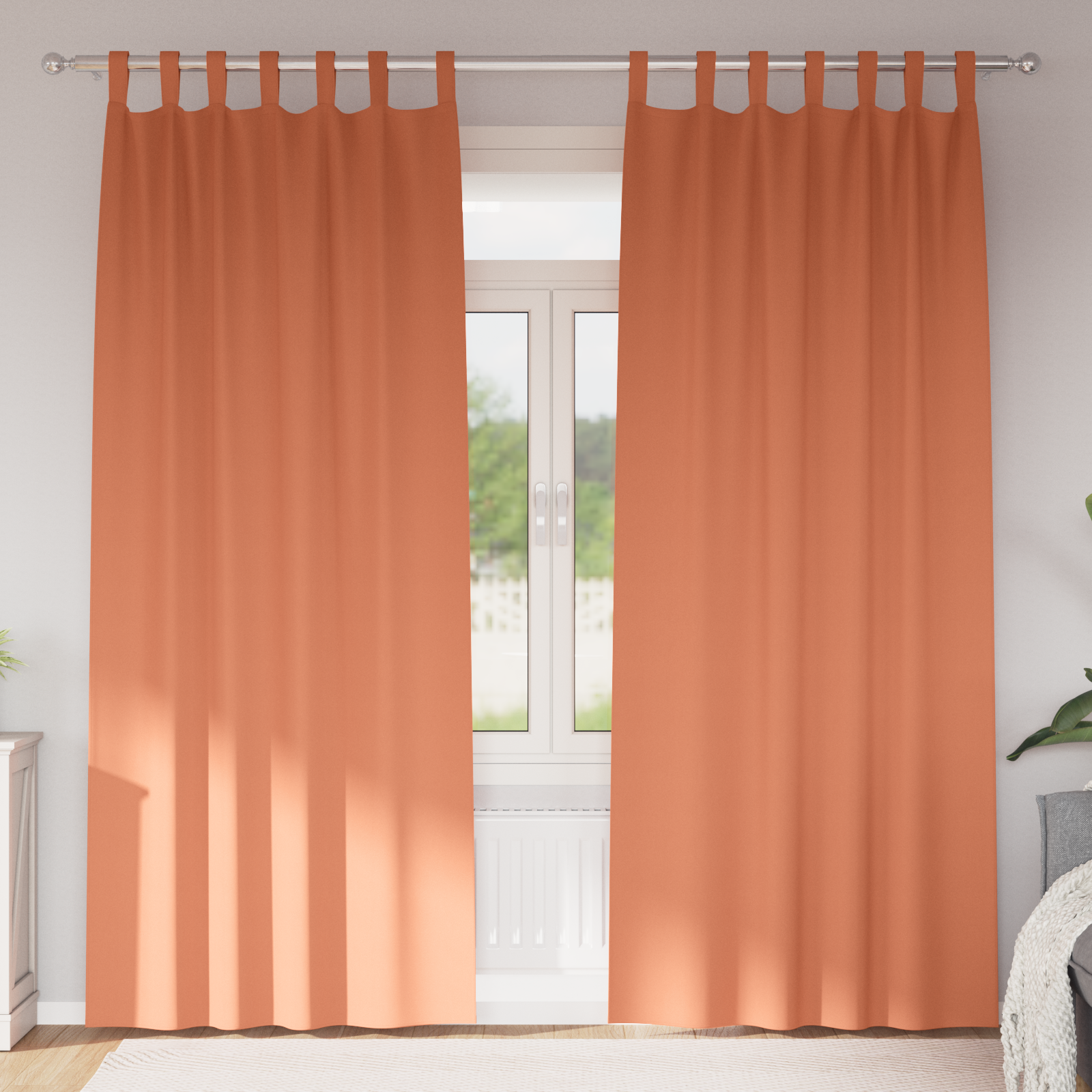 Gordijnen met gordijnen 2 pcs Terracotta 260 x 140 cm Polyester