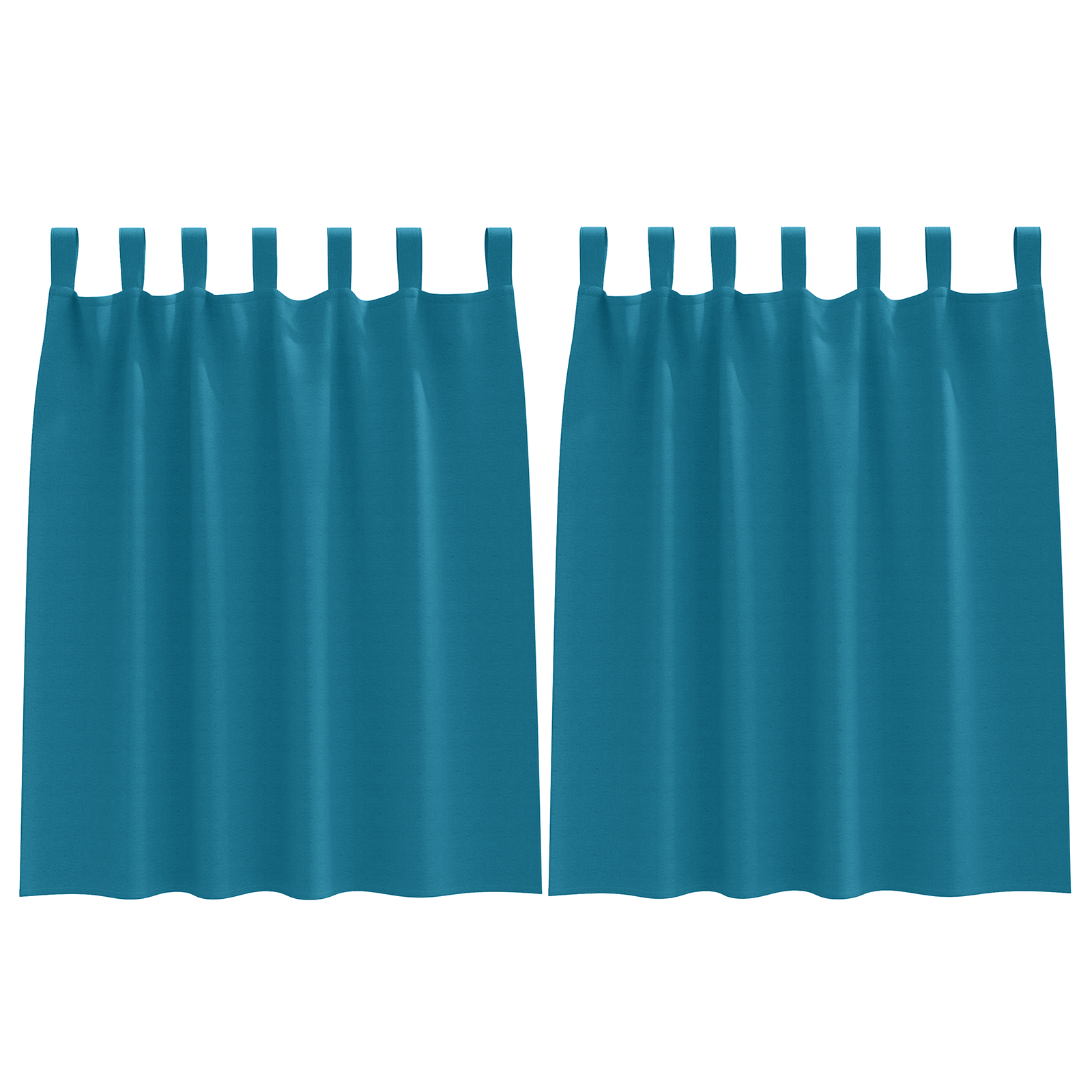 Zwart-out Gordijnen met Ringen 2 pcs Turquoise 140 x 140 cm image 2