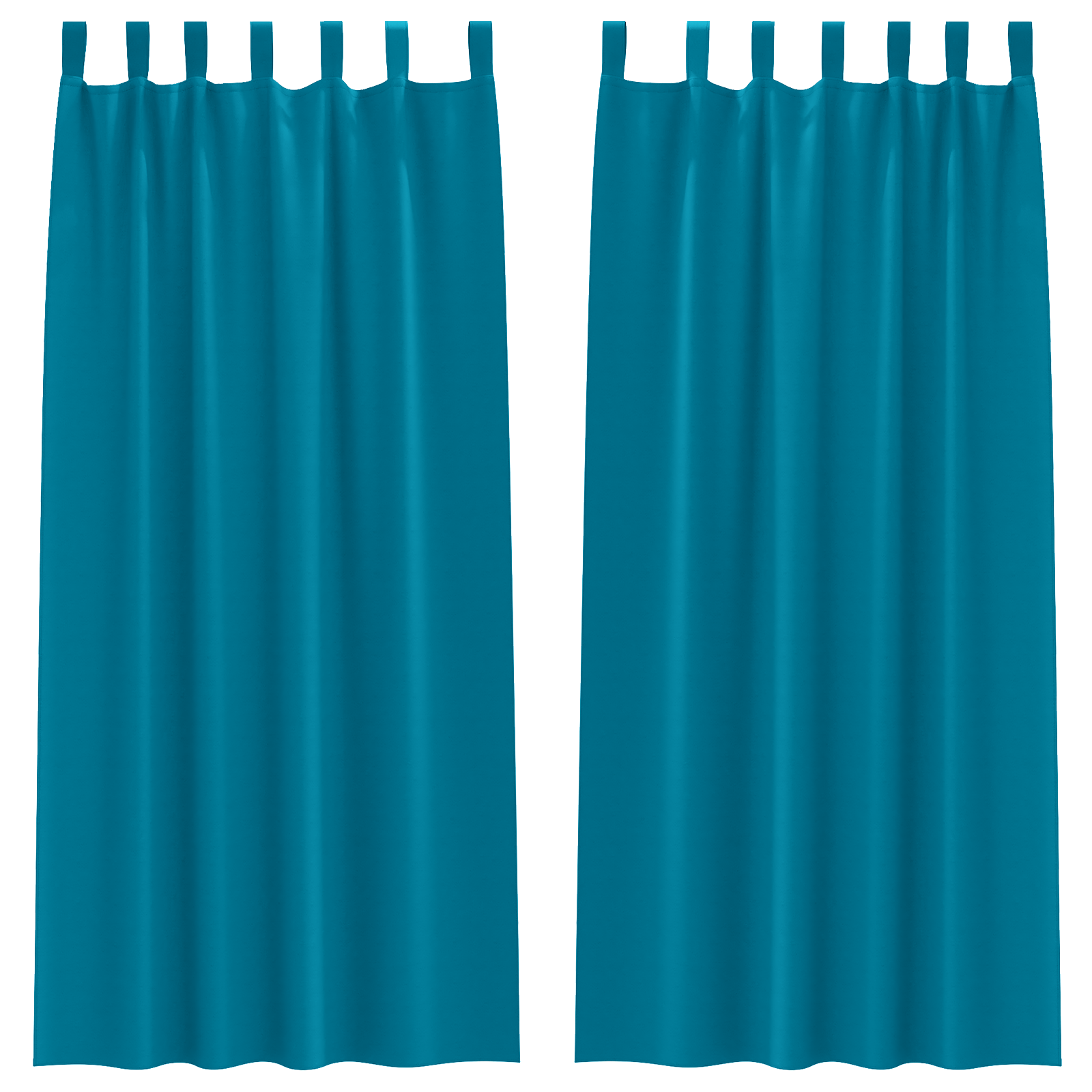 Zwart-out Gordijnen met Ringen 2 pcs Turquoise 225 x 140 cm