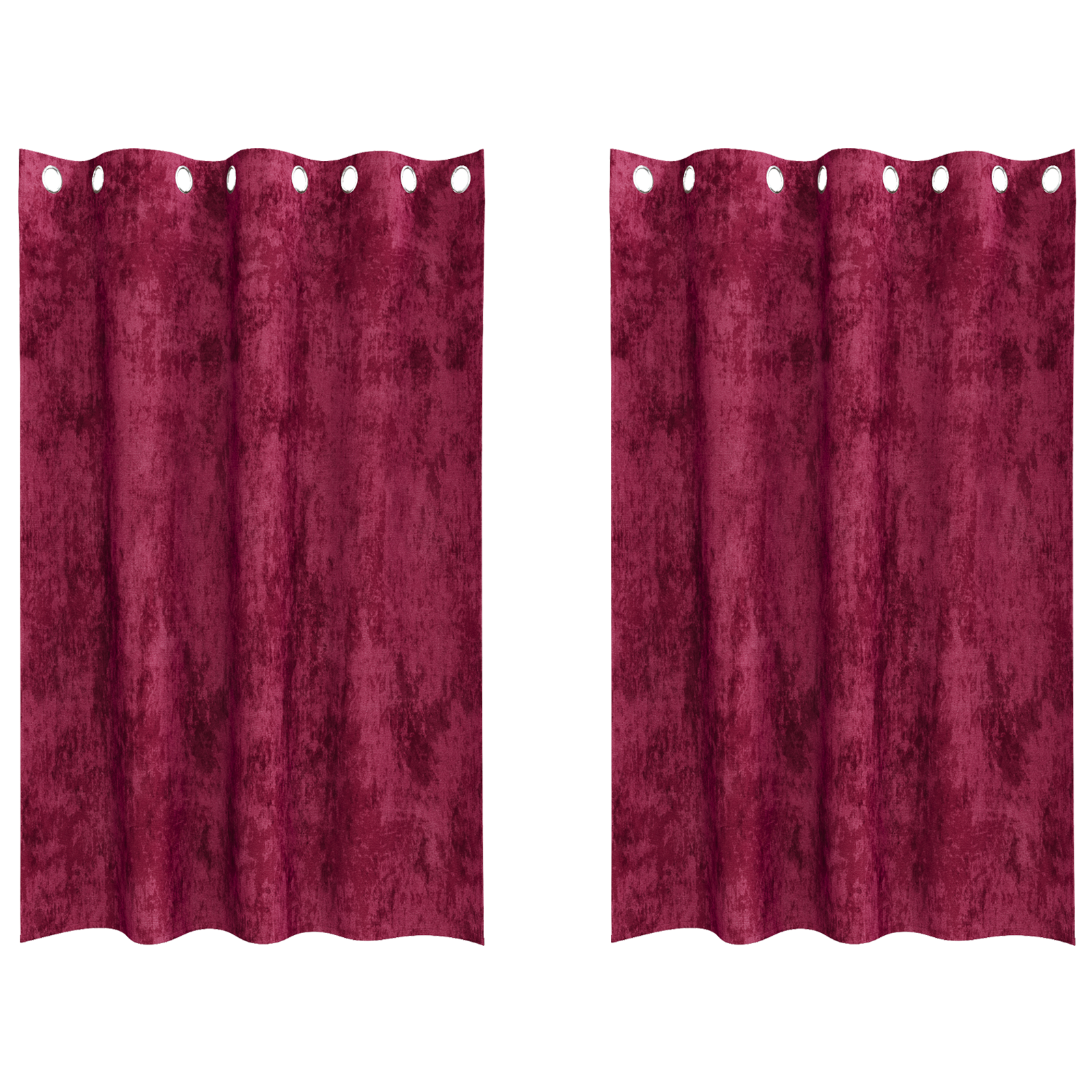 Velvet Curtains 2 pcs with Eyelets Wine Red 175x140 cm - Image 2