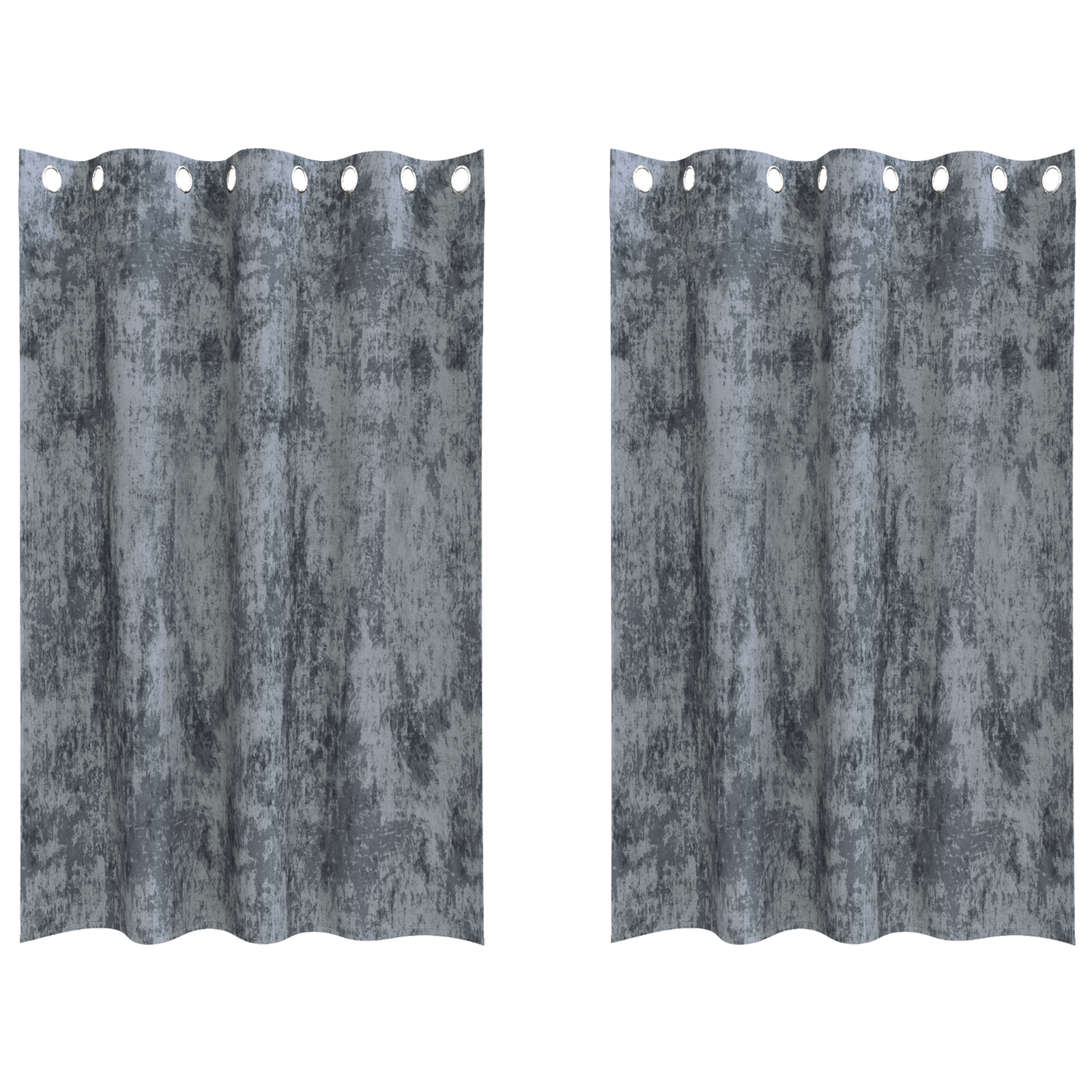 Grommet Curtains Silver Grey Polyester 140 x 175 cm - Image 2