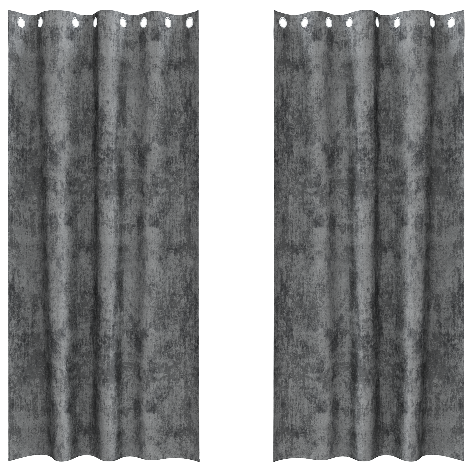 Velvet Curtains 2 pcs with Eyelets Grey 245x140 cm - Image 2