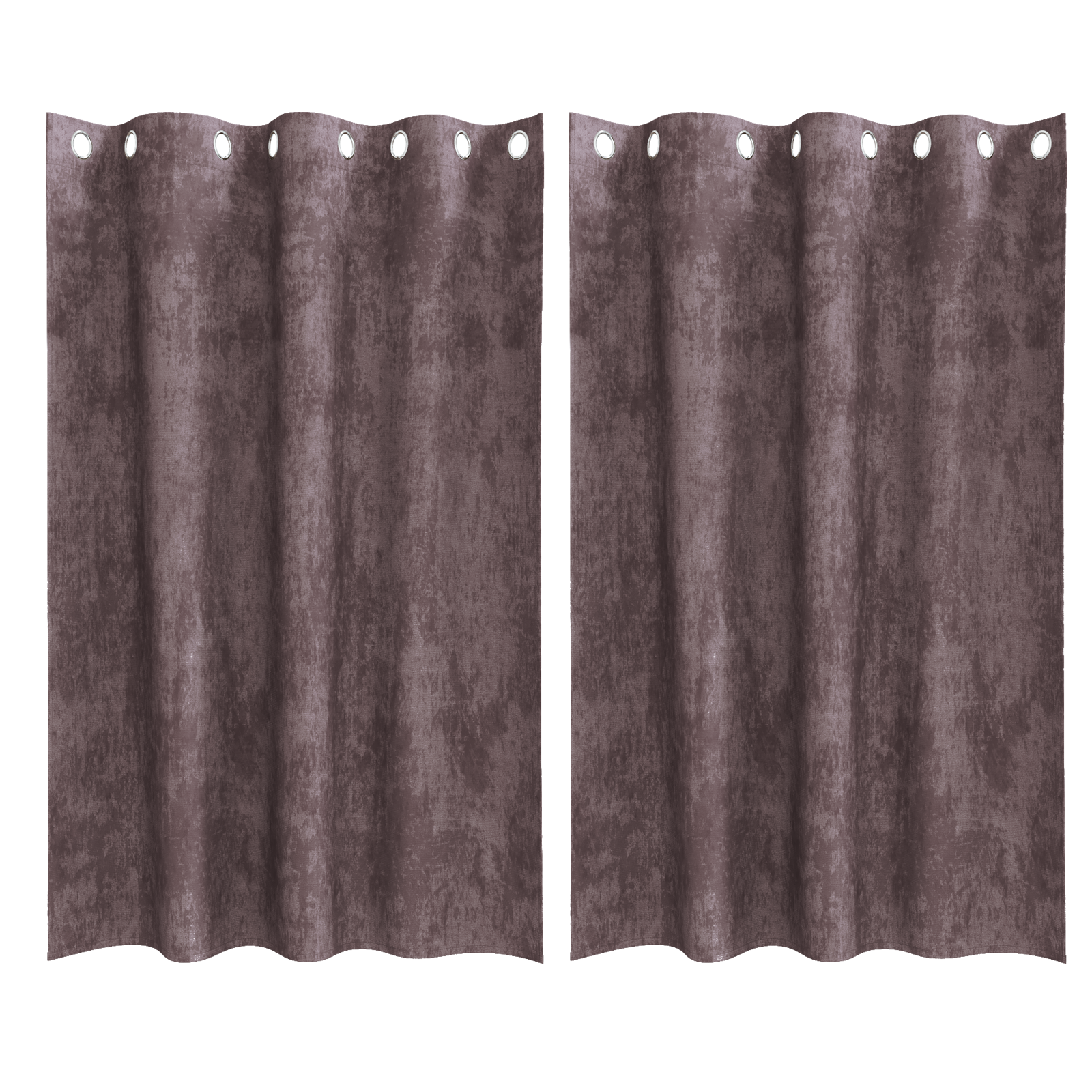 Velvet Curtains 2 pcs with Eyelets Brown 175x140 cm - Image 2