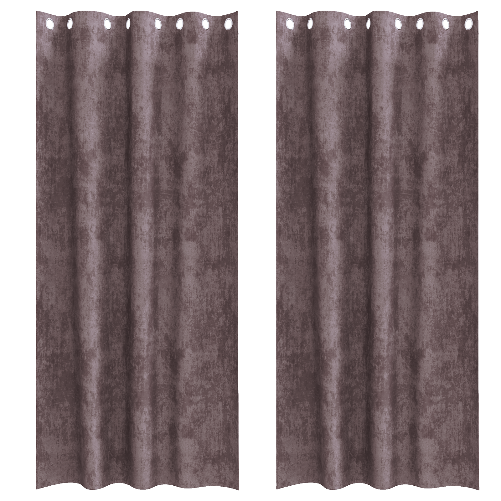 Brown Velvet Curtains 2 pcs with Eyelets 245x140 cm - Image 2