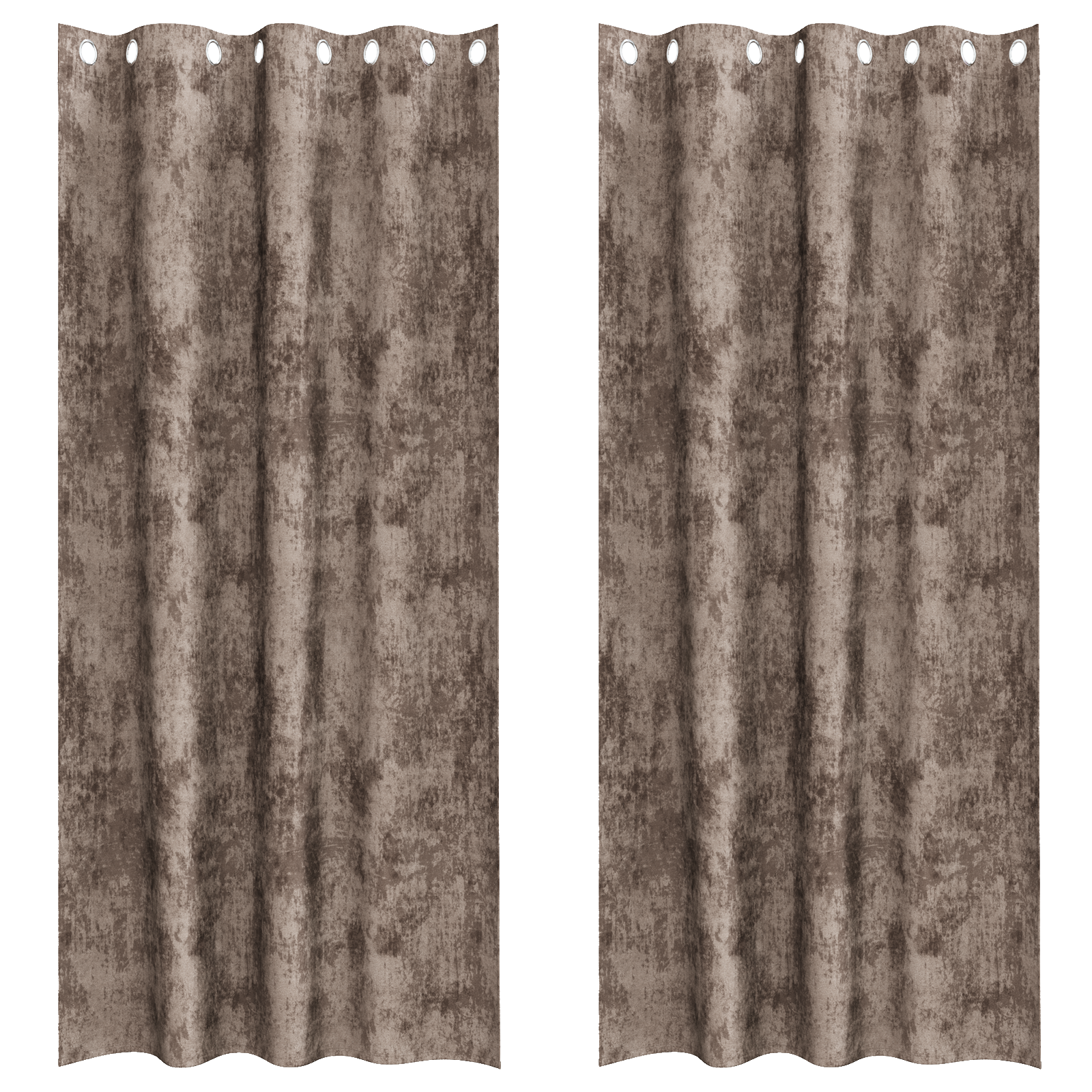 Velvet Curtains 2 pcs with Eyelets Cappuccino 245x140 cm - Image 2