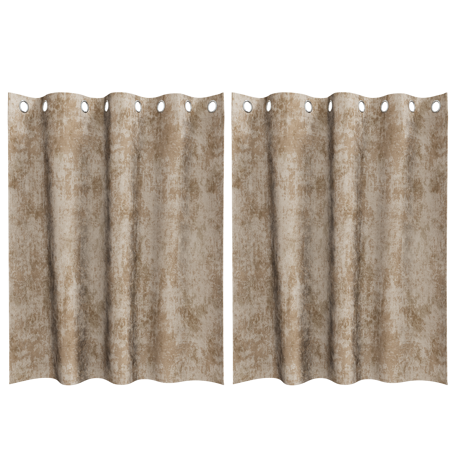 Velvet Curtains Champagne Polyester 140 x 140 cm - Image 2