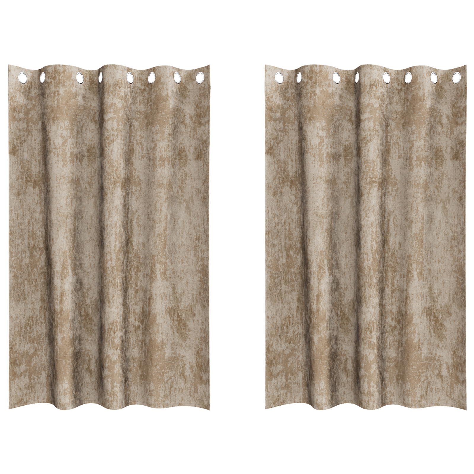 Velvet Curtains Champagne Polyester 140 x 175 cm - Image 2