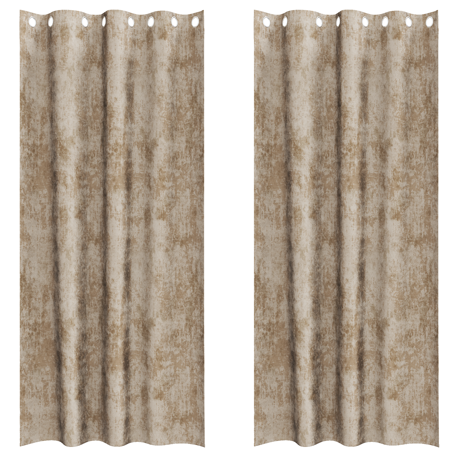 Velvet Curtains 2 pcs with Eyelets Champagne 260x140 cm - Image 2